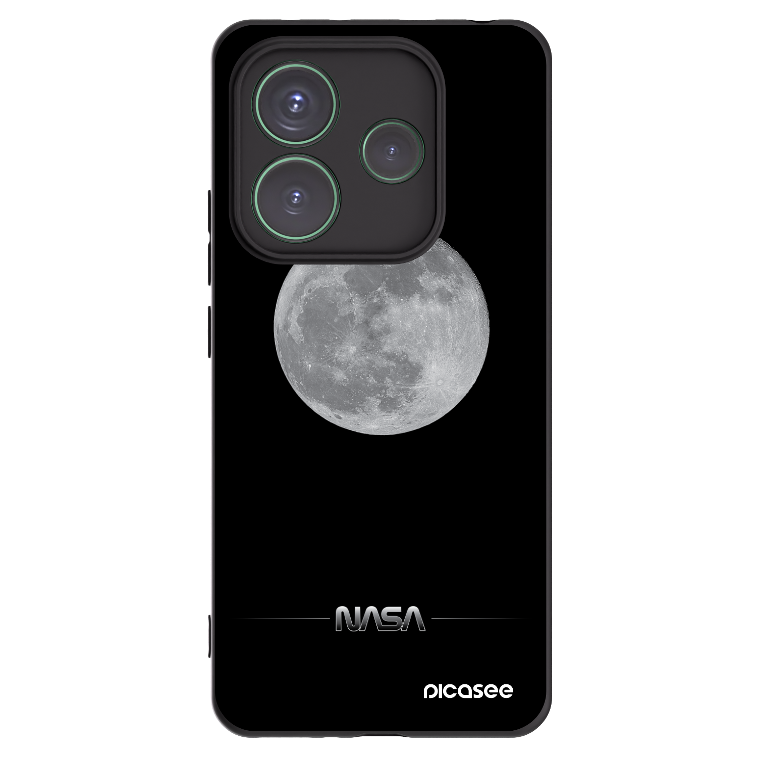 Picasee Xiaomi Redmi Note 14 5G Hülle - Schwarzes Silikon - Moon Minimal