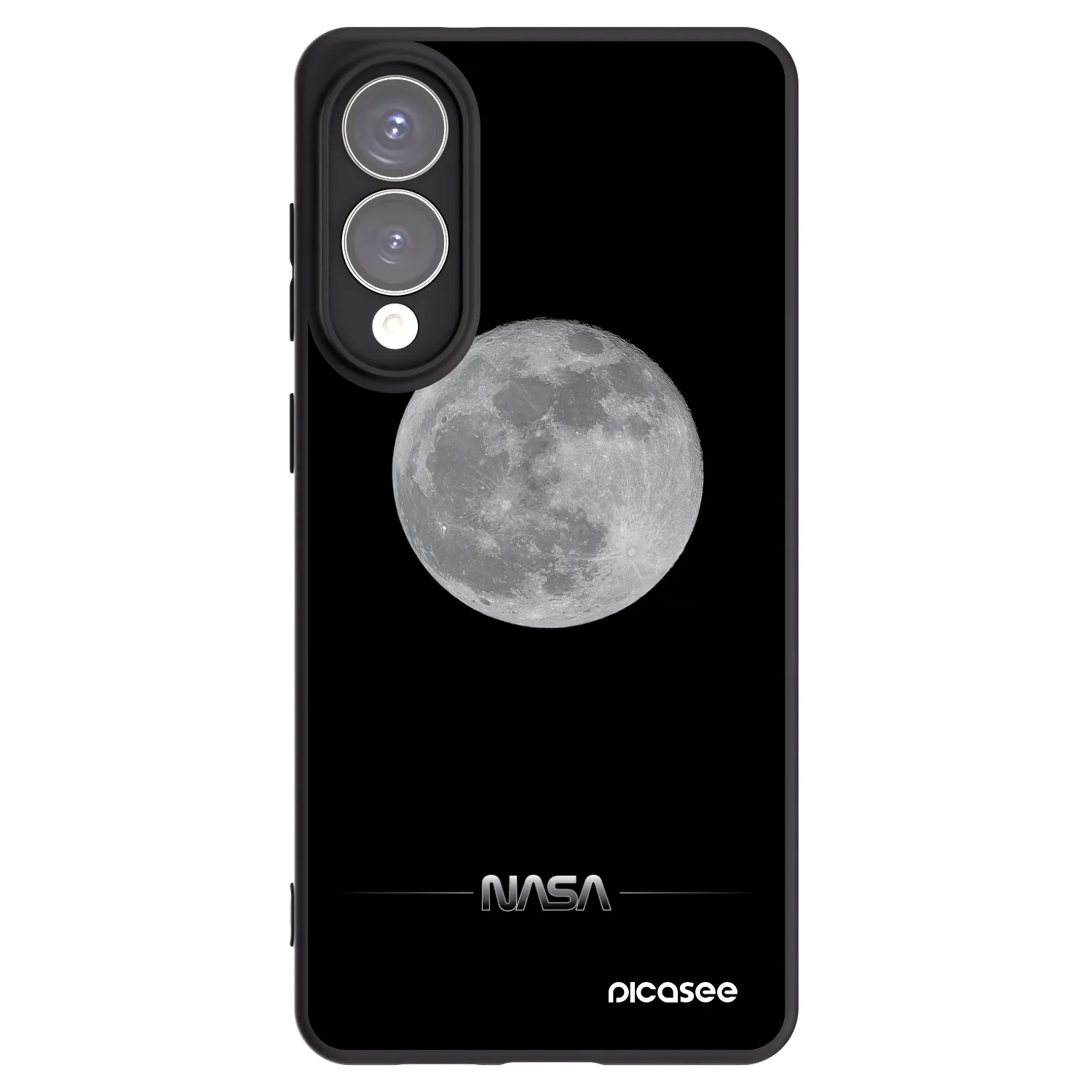 Picasee Samsung Galaxy S25 Edge 5G Hülle - Schwarzes Silikon - Moon Minimal