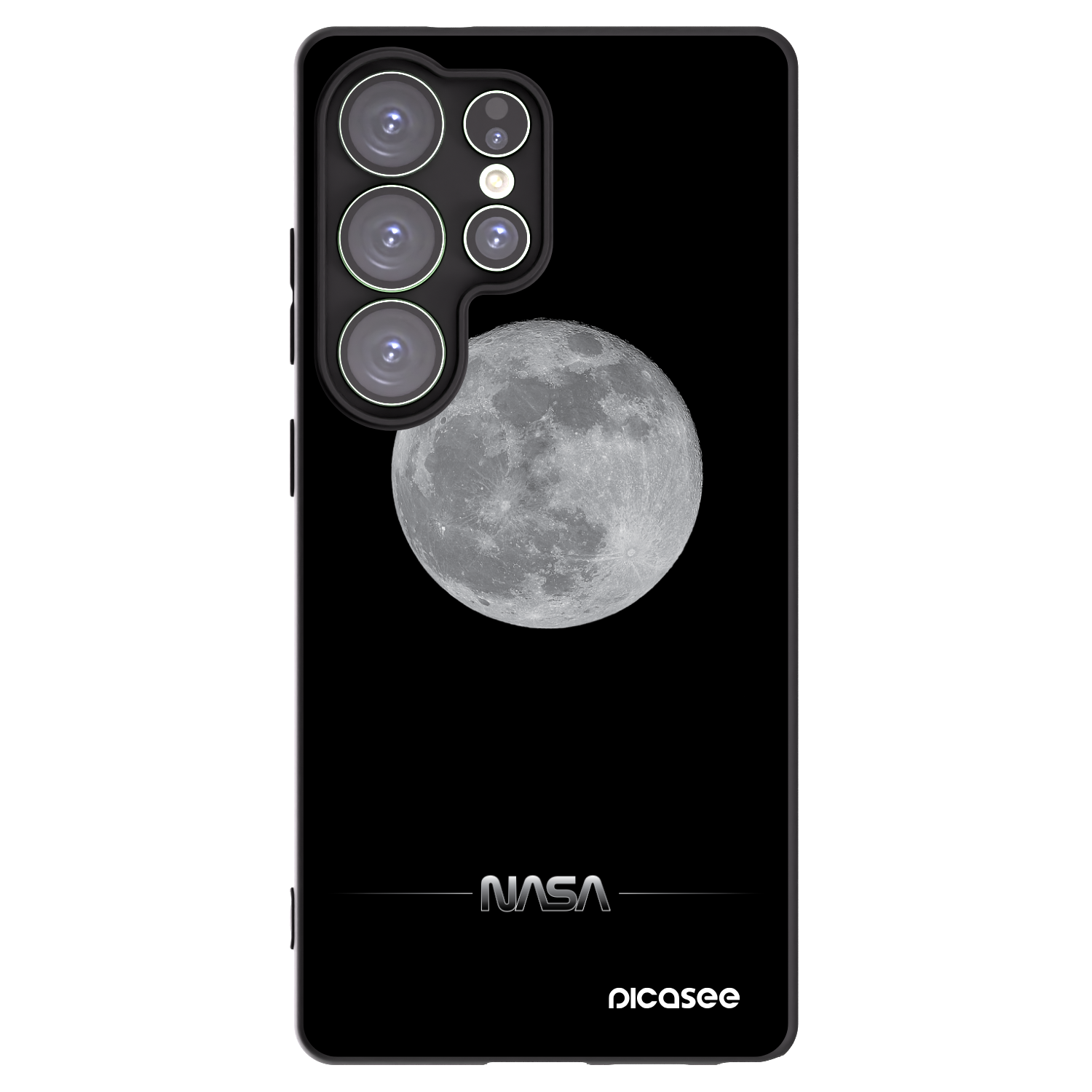 Picasee Samsung Galaxy S25 Ultra 5G Hülle - Schwarzes Silikon - Moon Minimal