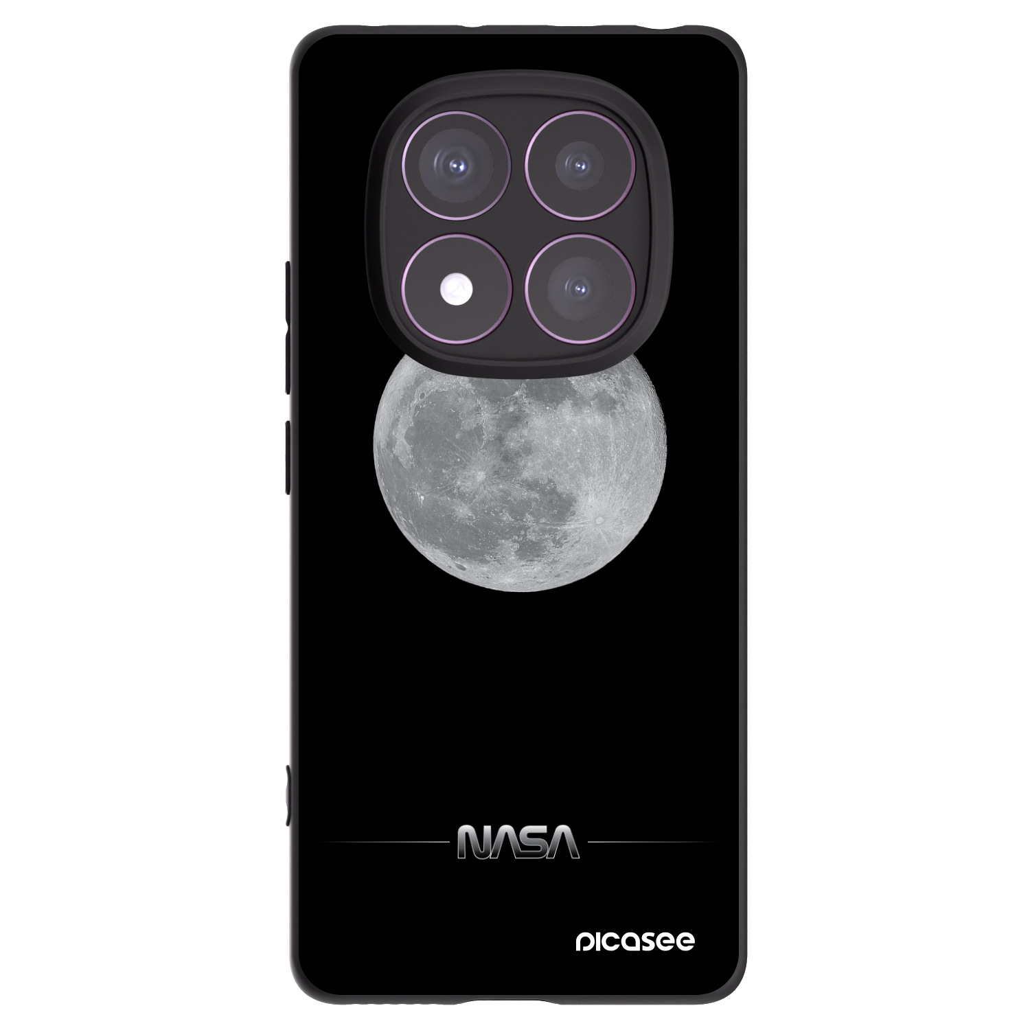 Picasee Xiaomi Redmi Note 14 Pro 4G Hülle - Schwarzes Silikon - Moon Minimal