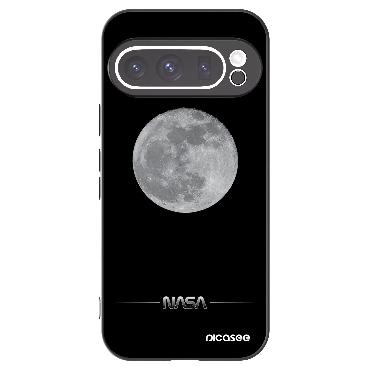 Picasee Google Pixel 9 Pro Hülle - Schwarzes Silikon - Moon Minimal