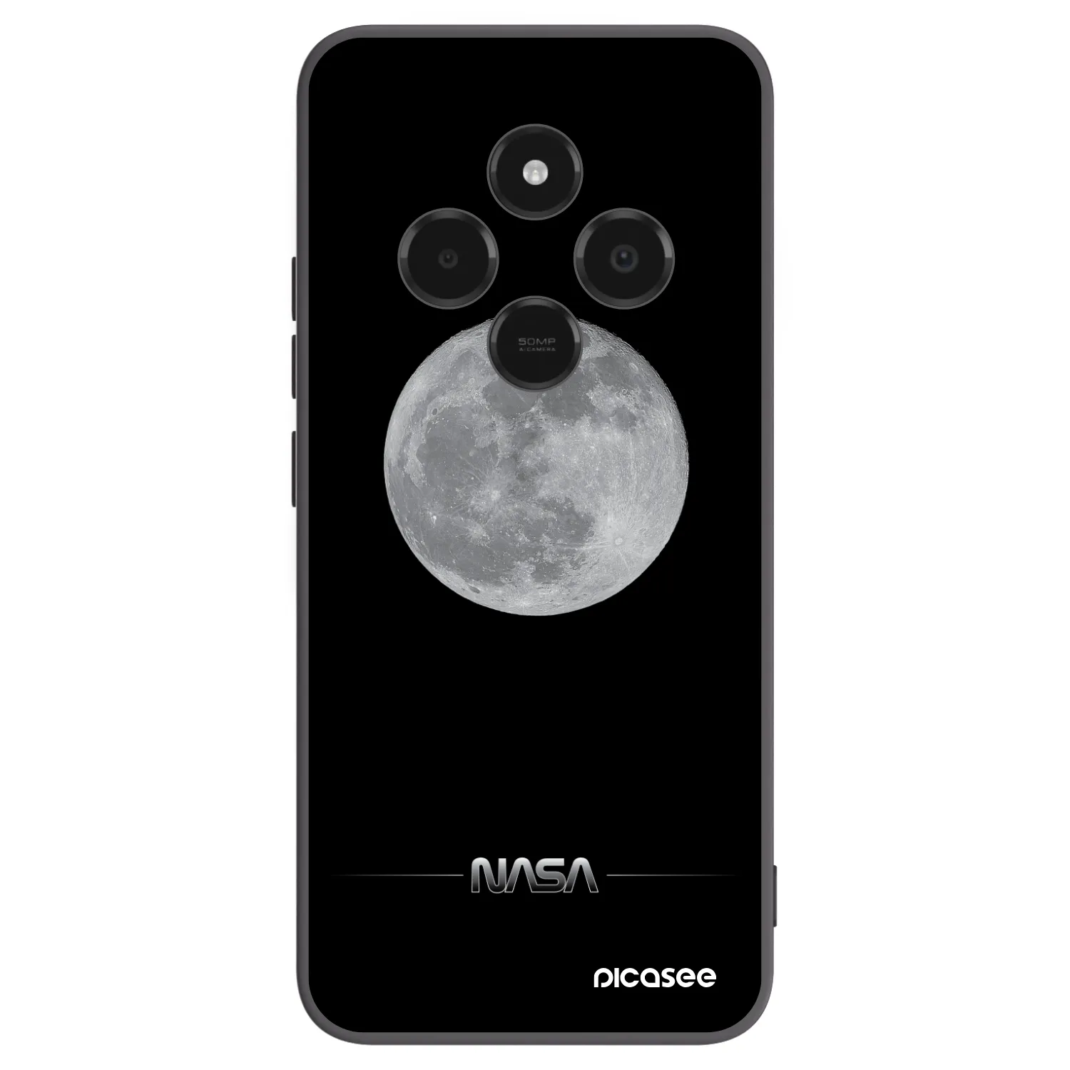 Picasee Xiaomi Poco C75 Hülle - Schwarzes Silikon - Moon Minimal