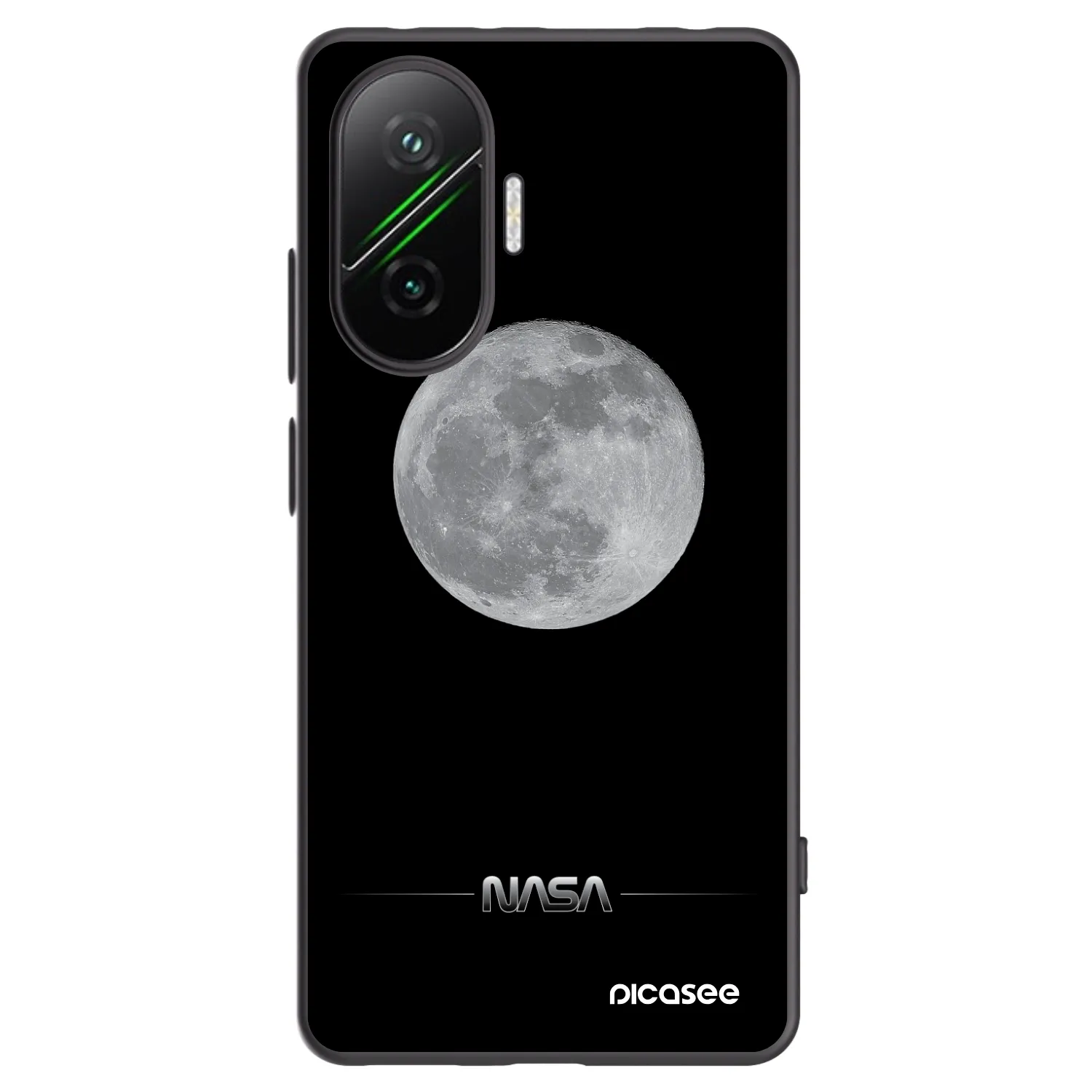 Picasee Xiaomi Poco F7 Pro 5G Hülle - Schwarzes Silikon - Moon Minimal