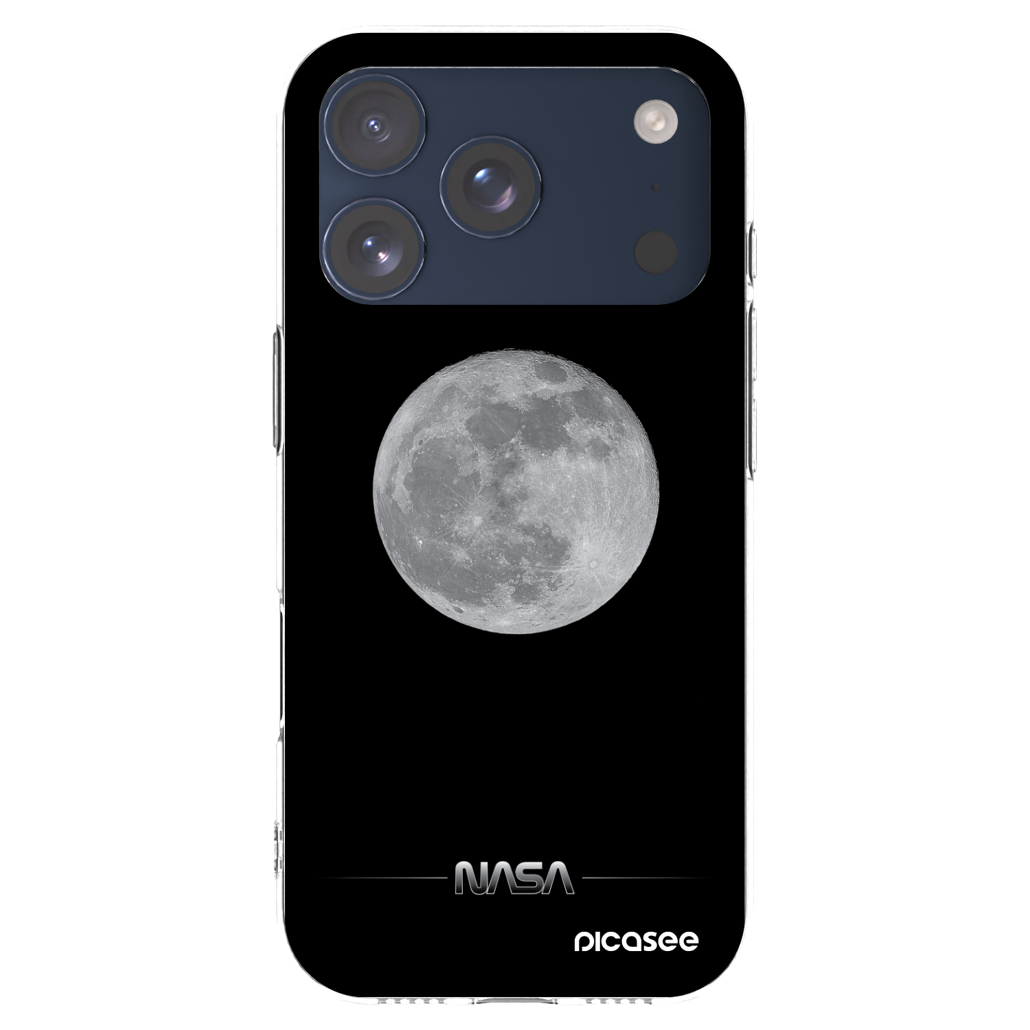 Picasee Apple iPhone 17 Pro Hülle - Transparentes Silikon - Moon Minimal