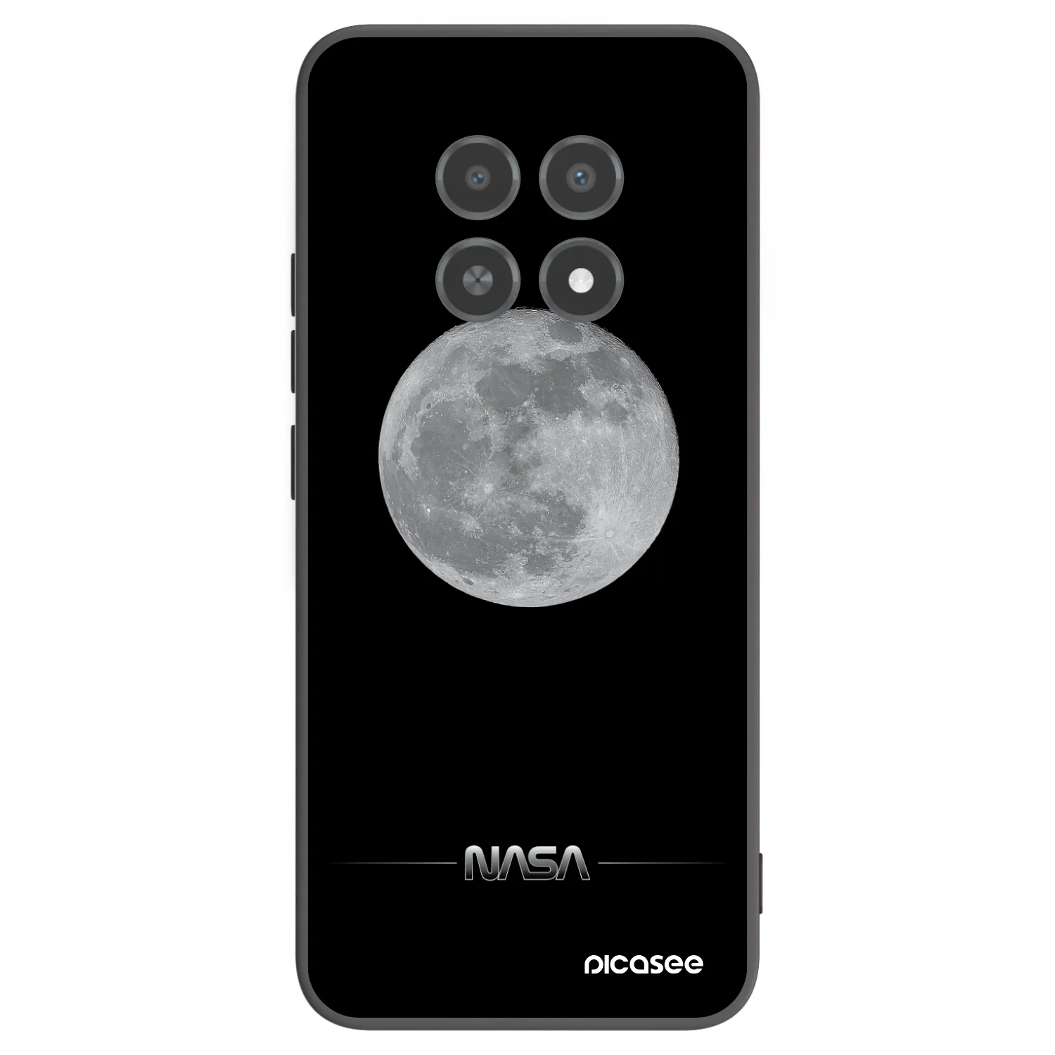 Picasee Realme 12X Hülle - Schwarzes Silikon - Moon Minimal