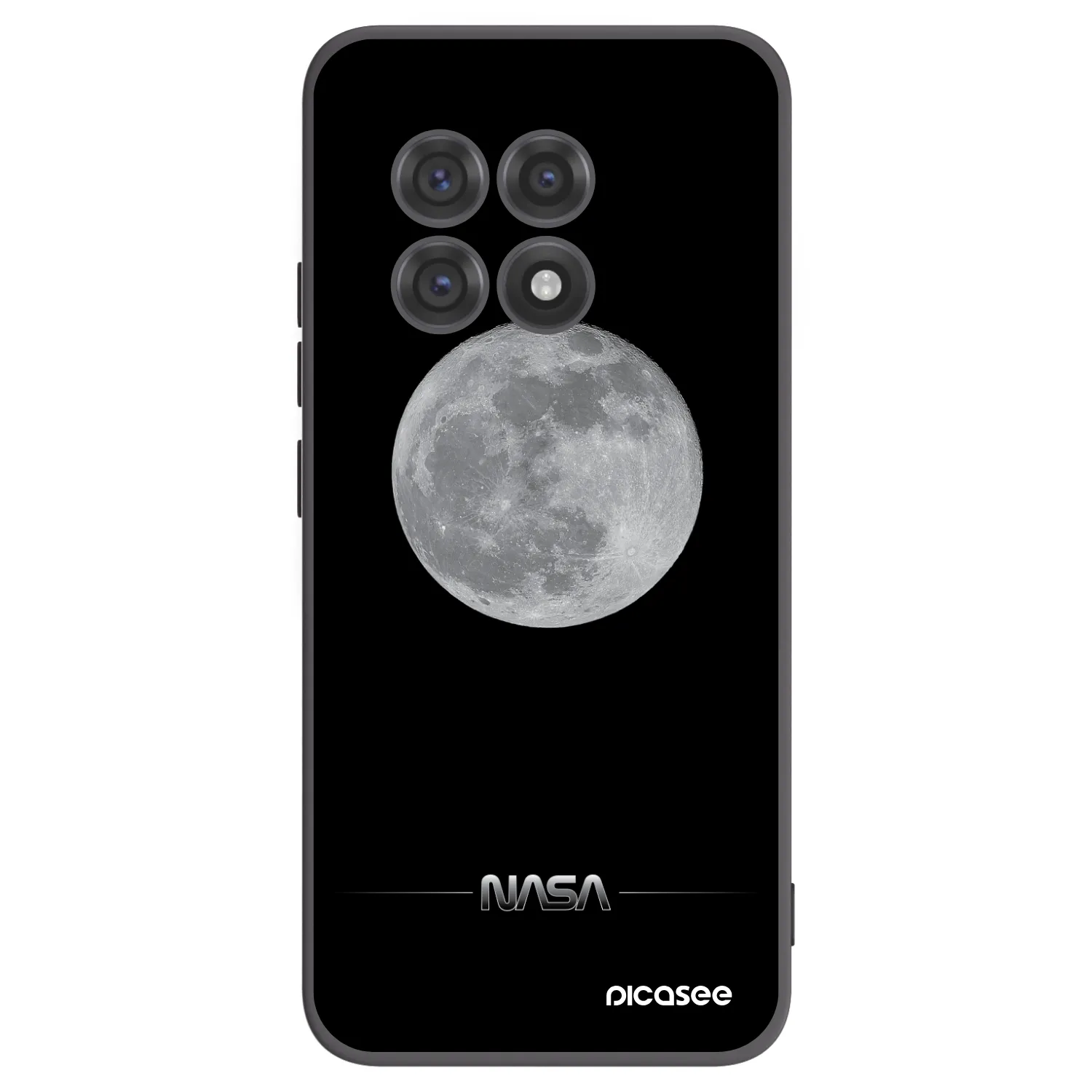 Picasee OnePlus 13R 5G Hülle - Schwarzes Silikon - Moon Minimal