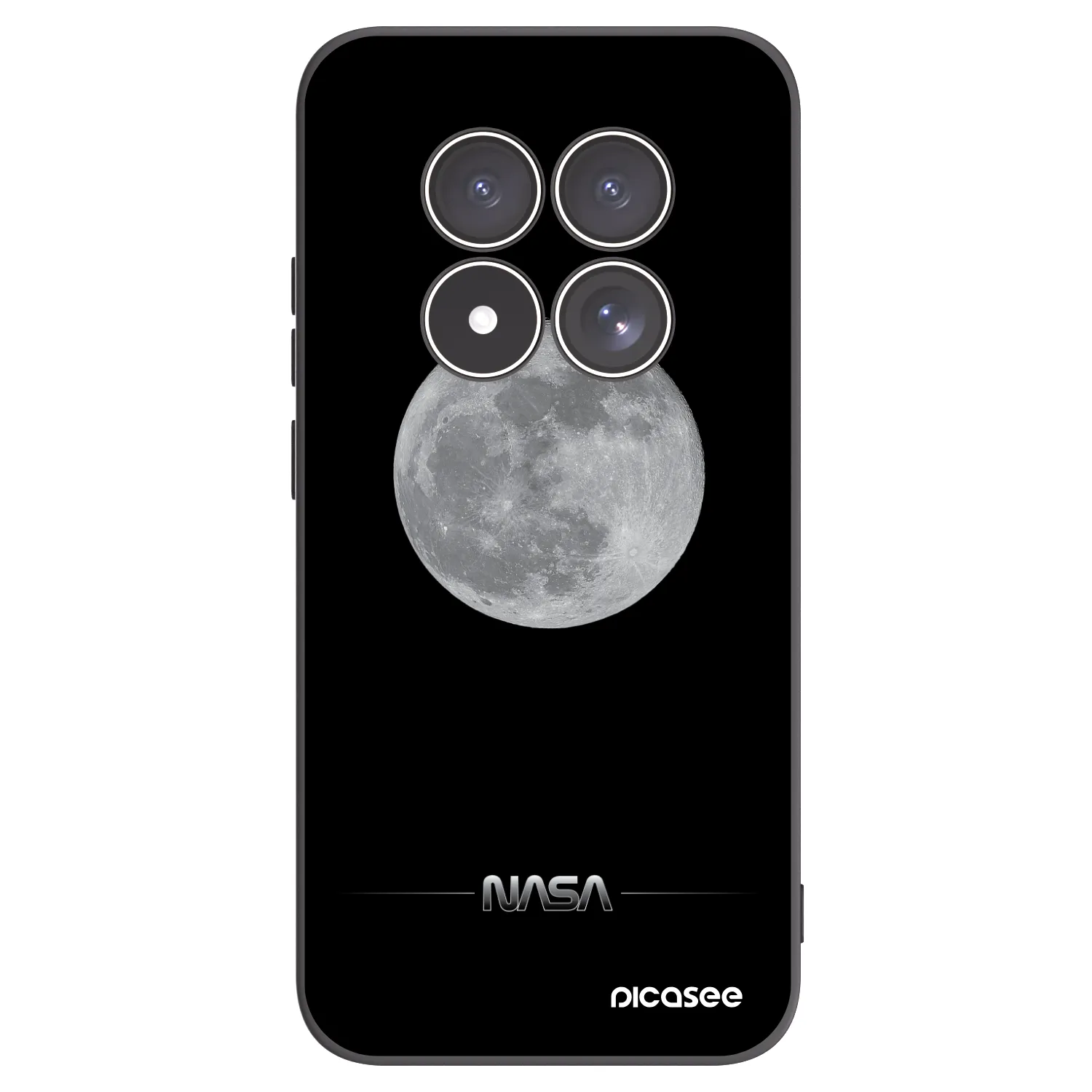Picasee Xiaomi Redmi Note 15 Pro 4G Hülle - Schwarzes Silikon - Moon Minimal