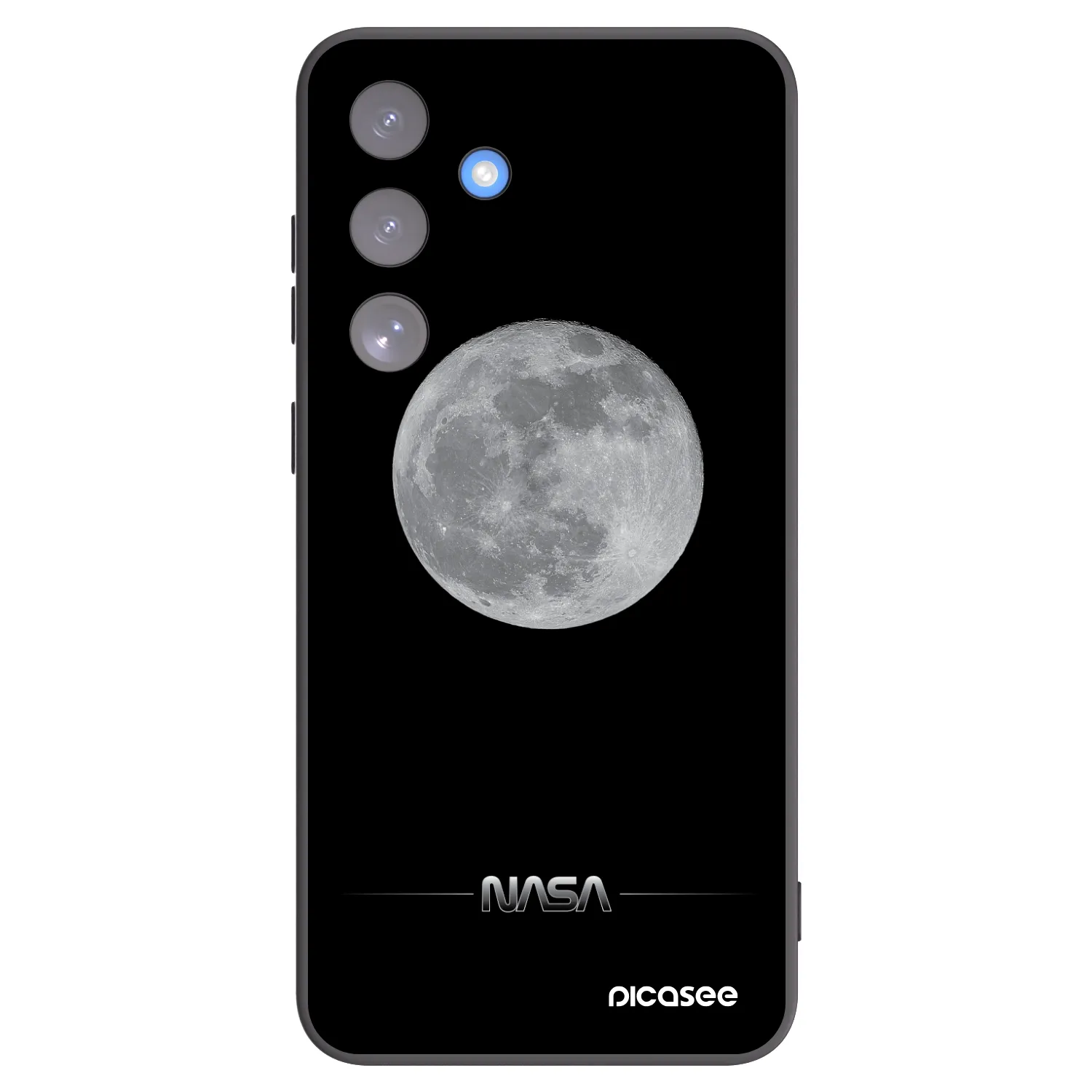 Picasee Samsung Galaxy S25 FE 5G Hülle - Schwarzes Silikon - Moon Minimal