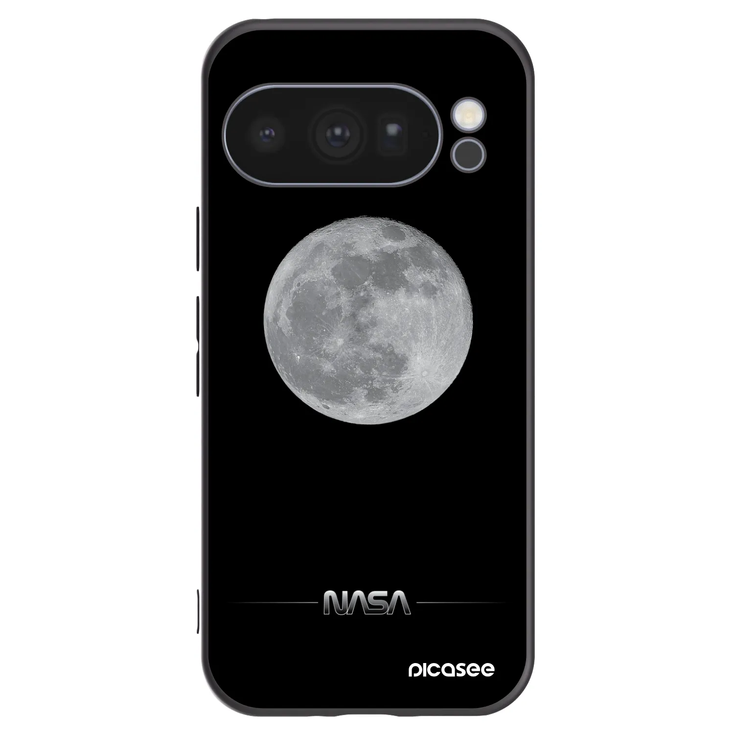 Picasee Google Pixel 10 Pro Hülle - Schwarzes Silikon - Moon Minimal