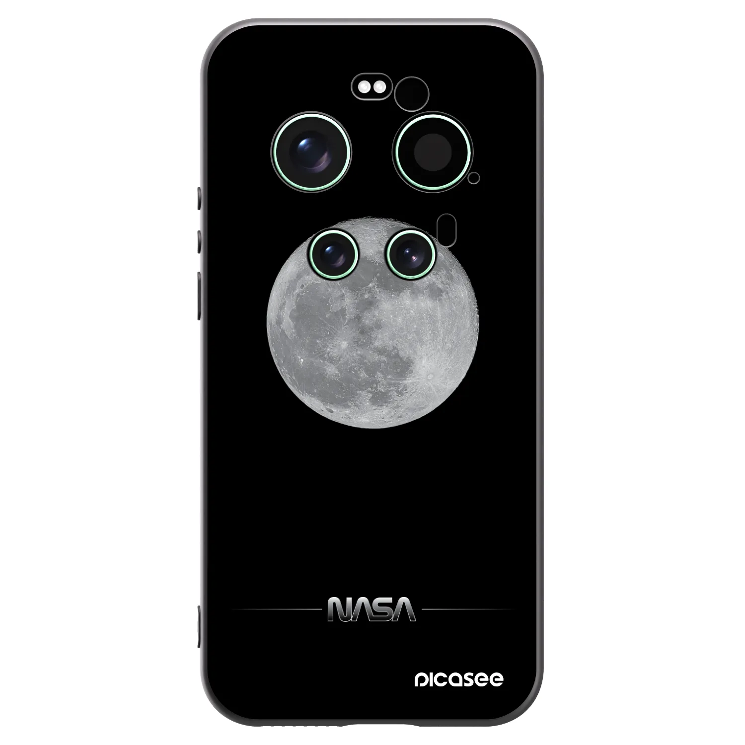 Picasee Xiaomi 17 Ultra Hülle - Schwarzes Silikon - Moon Minimal