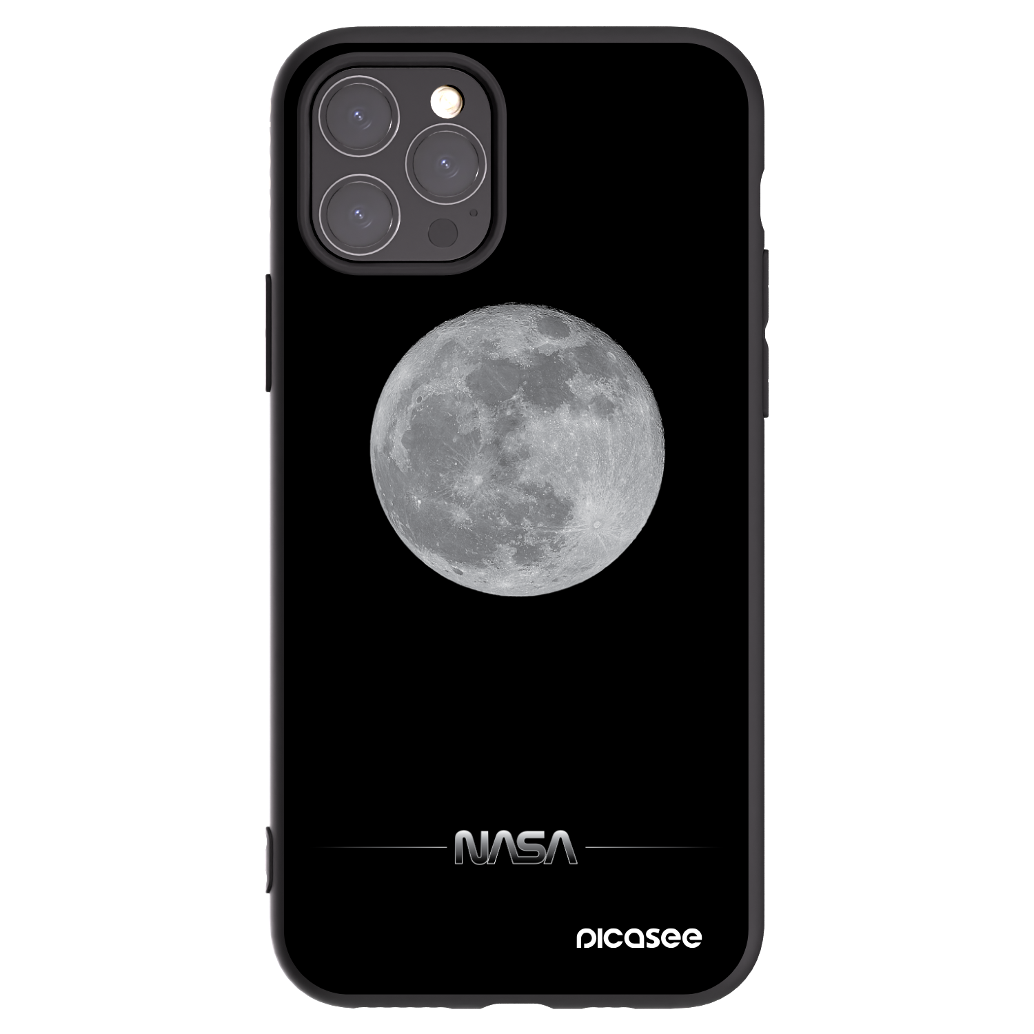 Picasee Apple iPhone 11 Pro Hülle - Schwarzes Silikon - Moon Minimal