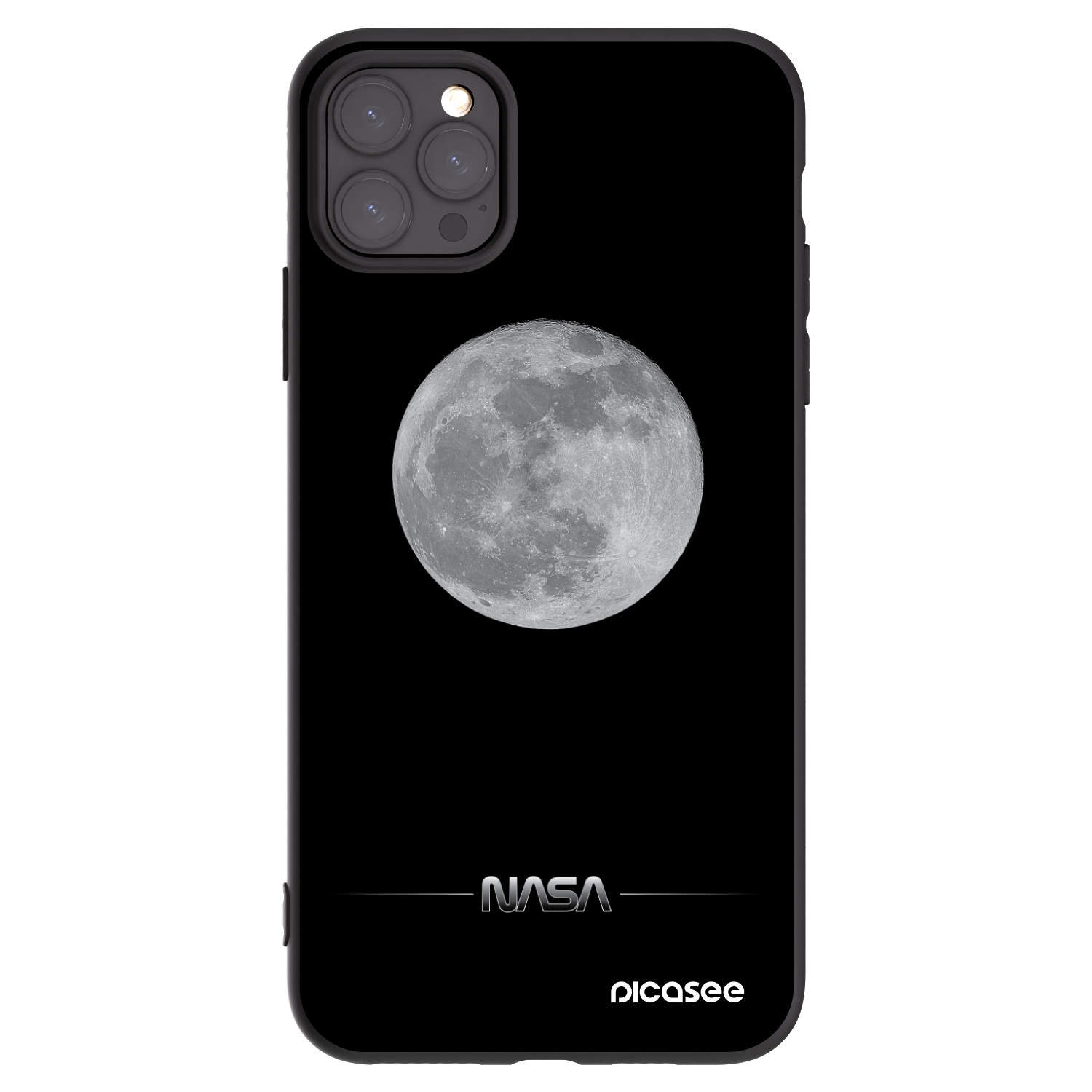 Picasee Apple iPhone 11 Pro Max Hülle - Schwarzes Silikon - Moon Minimal