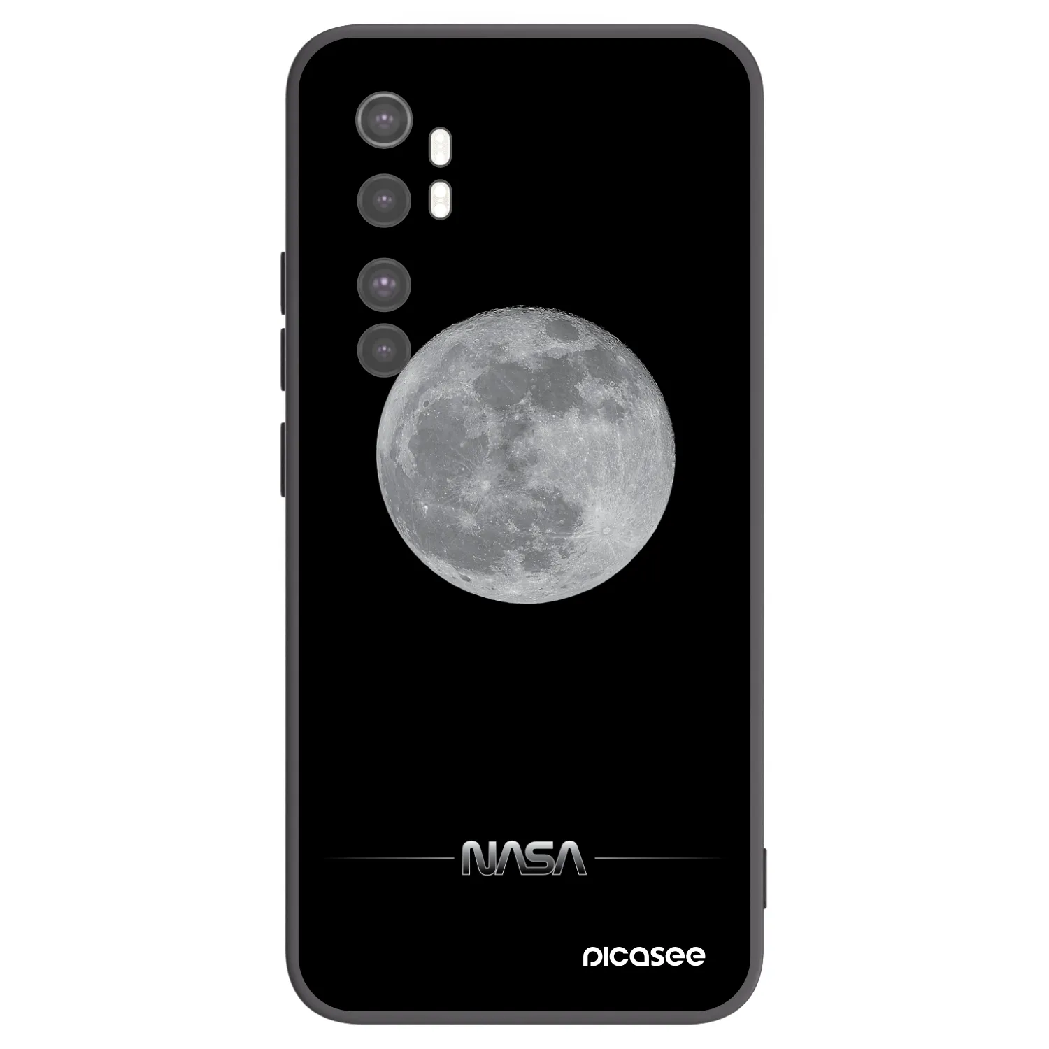 Picasee Xiaomi Mi Note 10 Lite Hülle - Schwarzes Silikon - Moon Minimal
