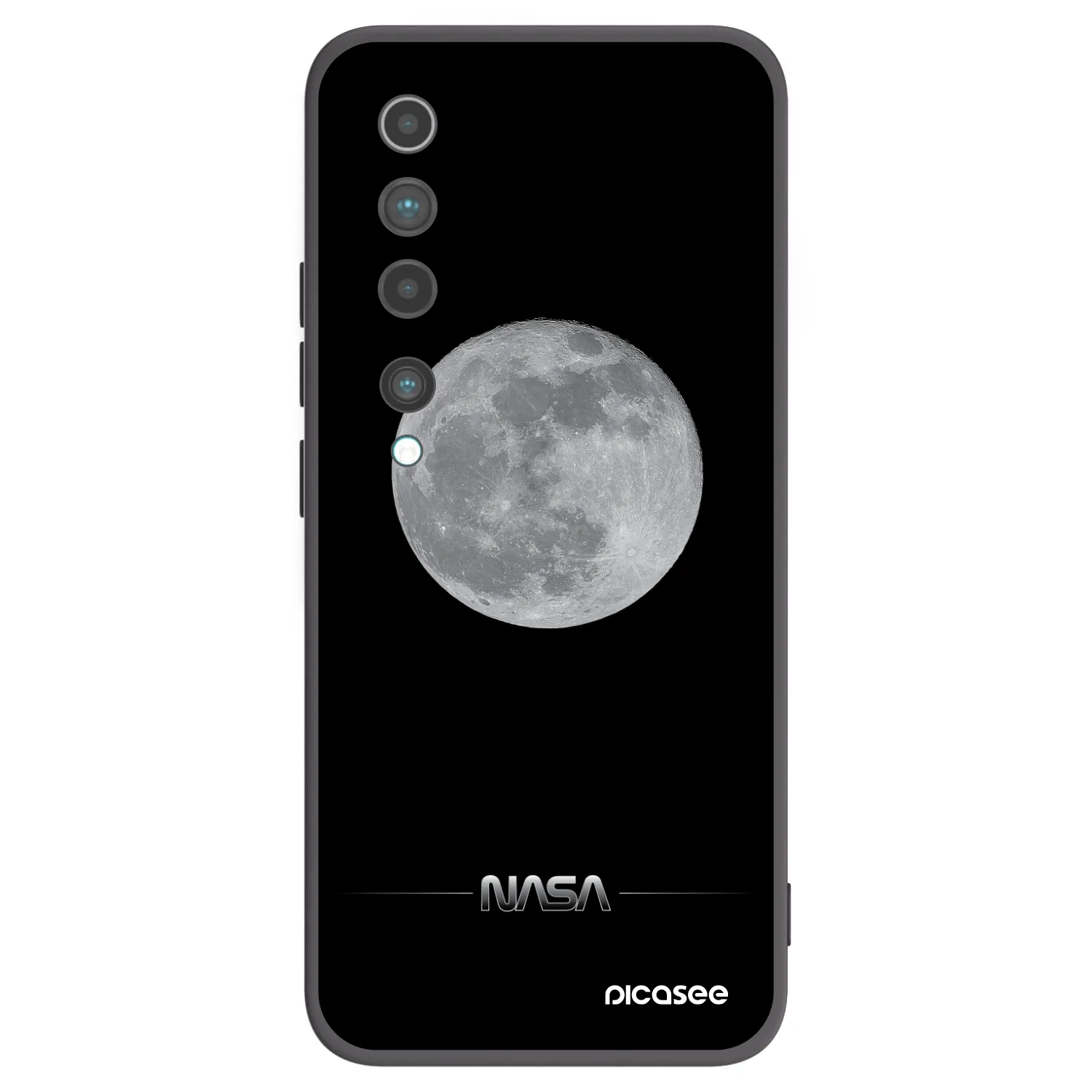 Picasee Xiaomi Mi 10 Hülle - Schwarzes Silikon - Moon Minimal