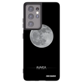 Picasee Samsung Galaxy S21 Ultra 5G G998B Hülle - Schwarzes Silikon - Moon Minimal