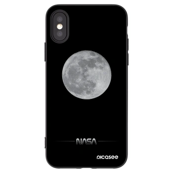 Picasee Apple iPhone X/XS Hülle - Schwarzes Silikon - Moon Minimal