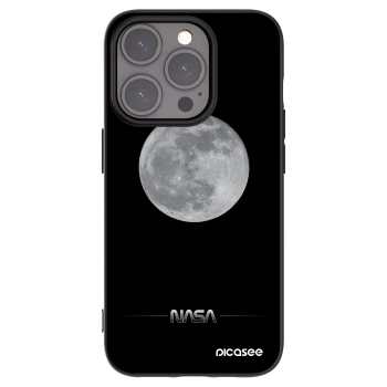 Picasee Apple iPhone 15 Pro Hülle - Schwarzes Silikon - Moon Minimal