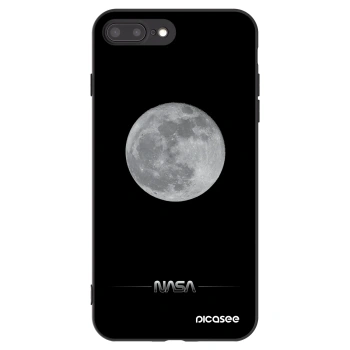 Picasee Apple iPhone 7 Plus Hülle - Schwarzes Silikon - Moon Minimal