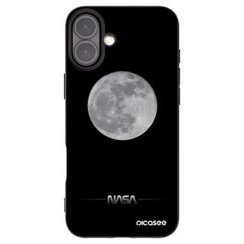 Picasee Apple iPhone 16 Plus Hülle - Schwarzes Silikon - Moon Minimal