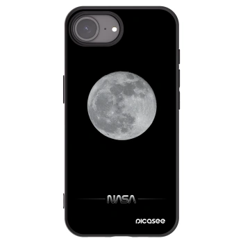 Picasee Apple iPhone 16e Hülle - Schwarzes Silikon - Moon Minimal