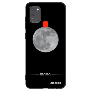 Picasee Samsung Galaxy A21s Hülle - Schwarzes Silikon - Moon Minimal