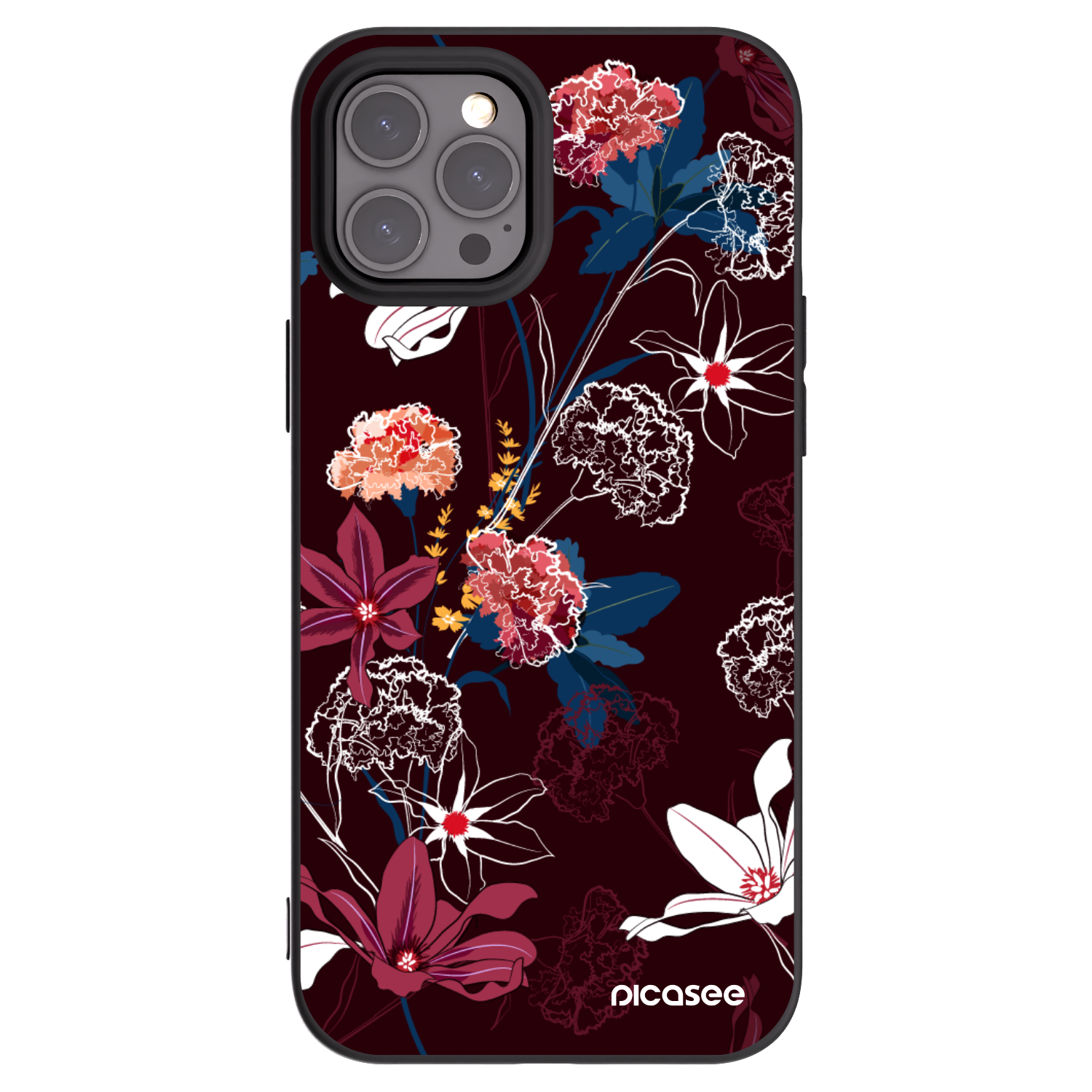 Picasee Apple iPhone 12 Pro Max Hülle - Schwarzes Silikon - Dark Meadow