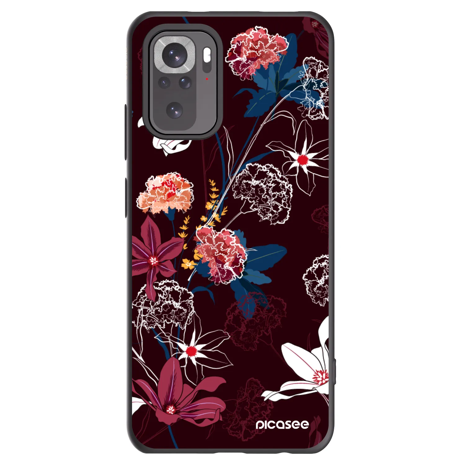 Picasee Xiaomi Redmi Note 10 Hülle - Schwarzes Silikon - Dark Meadow