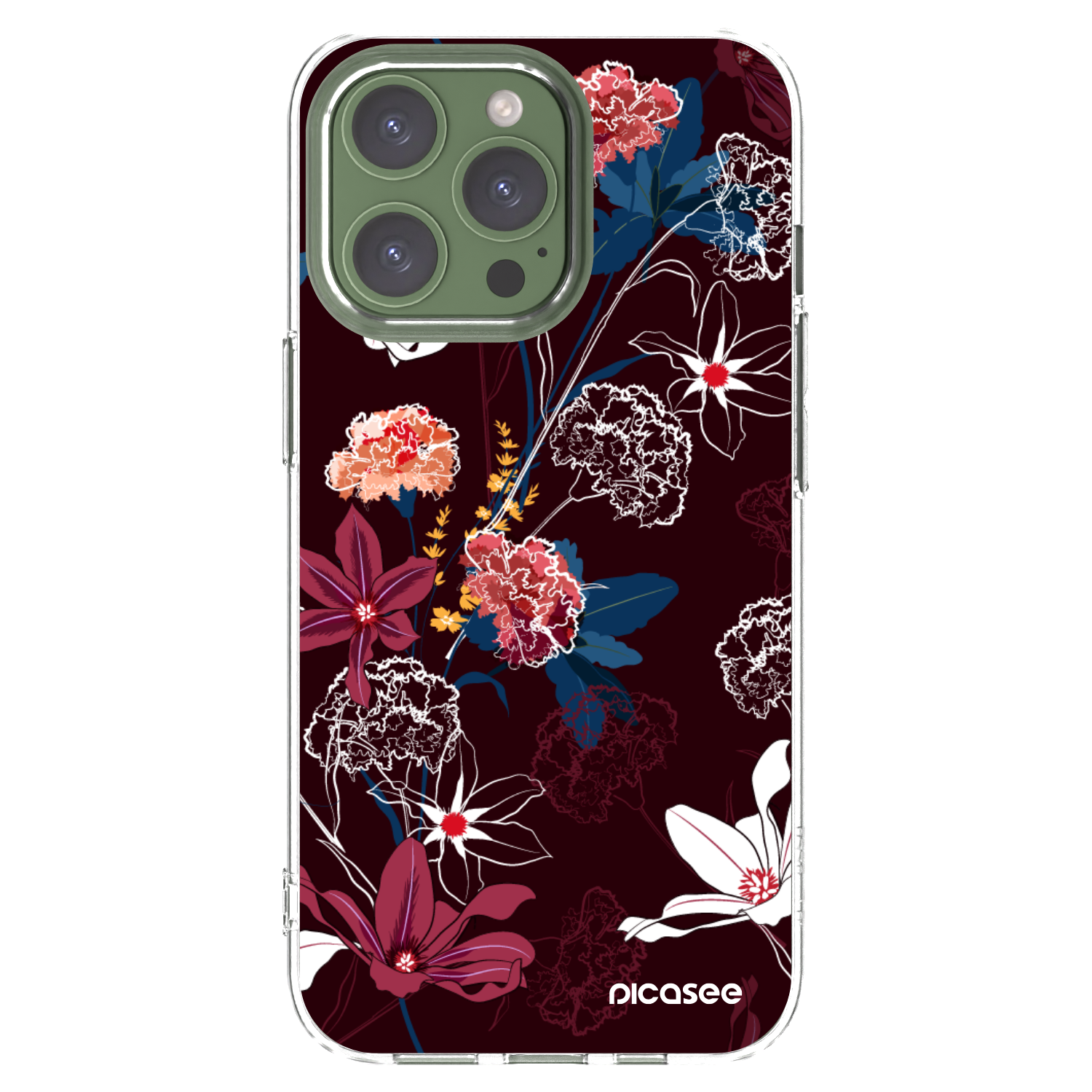 Picasee Apple iPhone 13 Pro Hülle - Transparentes Silikon - Dark Meadow