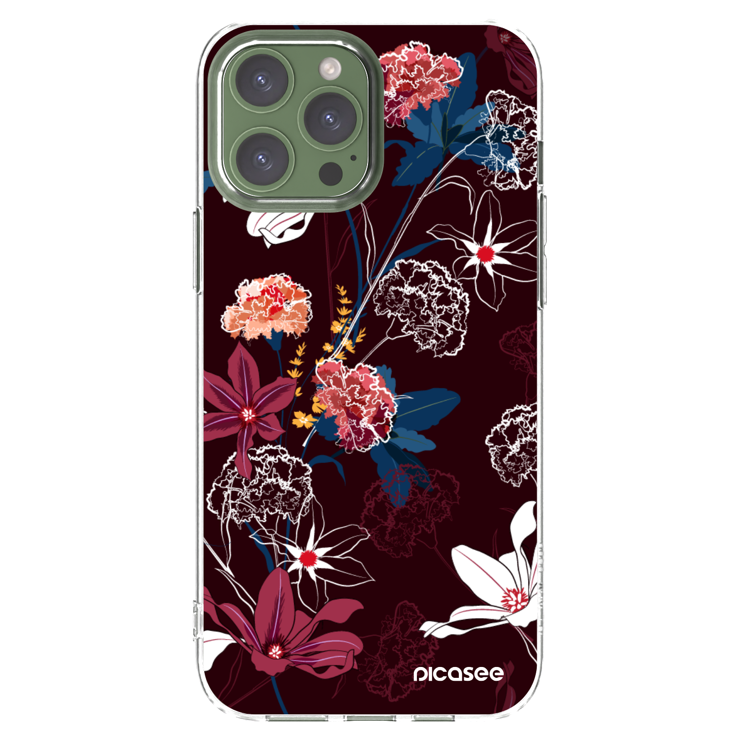 Picasee Apple iPhone 13 Pro Max Hülle - Transparentes Silikon - Dark Meadow