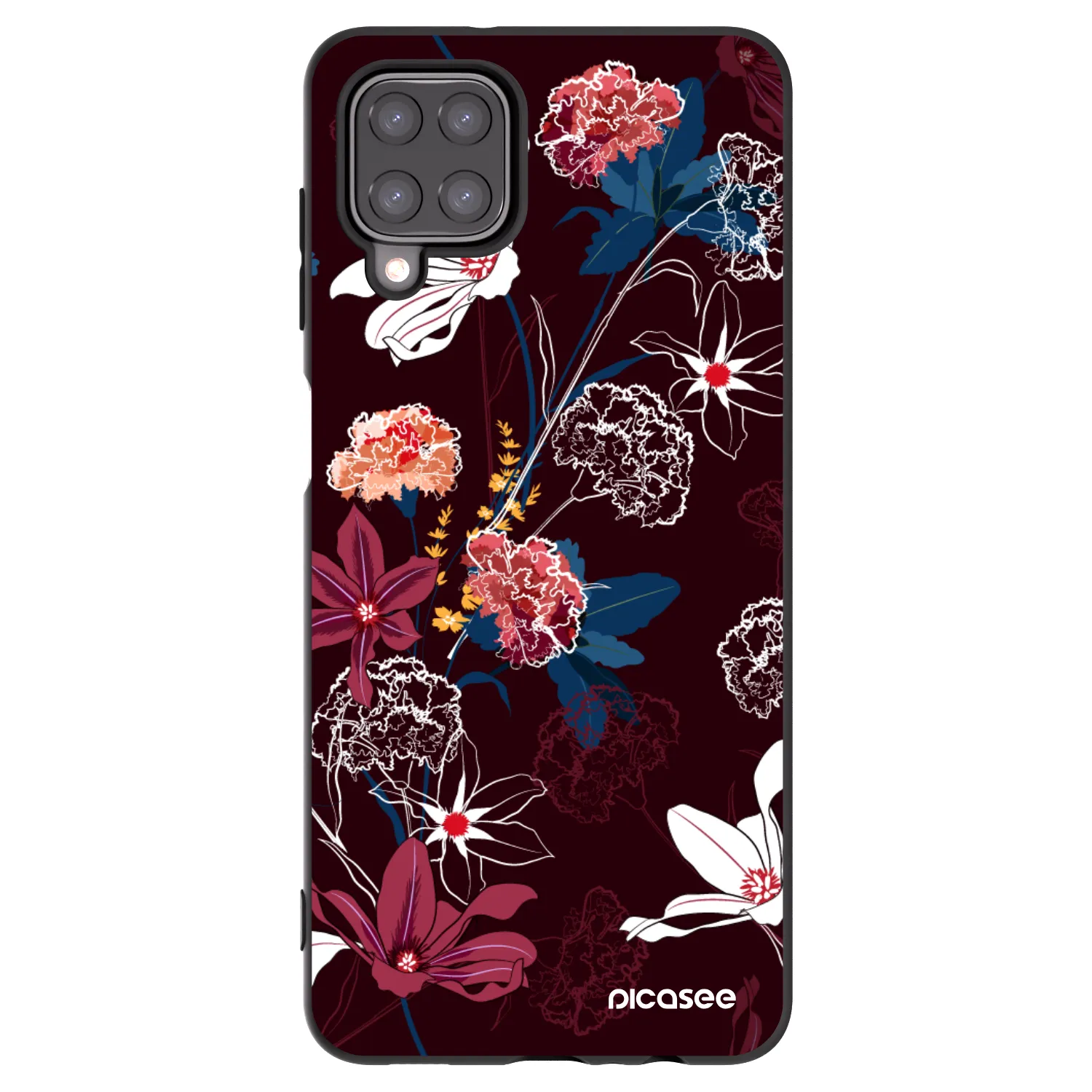 Picasee Samsung Galaxy M12 M127F Hülle - Schwarzes Silikon - Dark Meadow