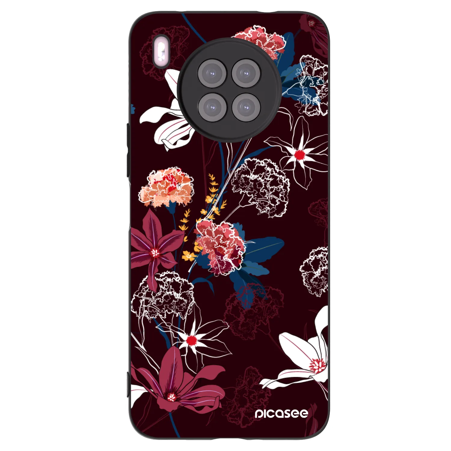 Picasee Huawei Nova 8i Hülle - Schwarzes Silikon - Dark Meadow