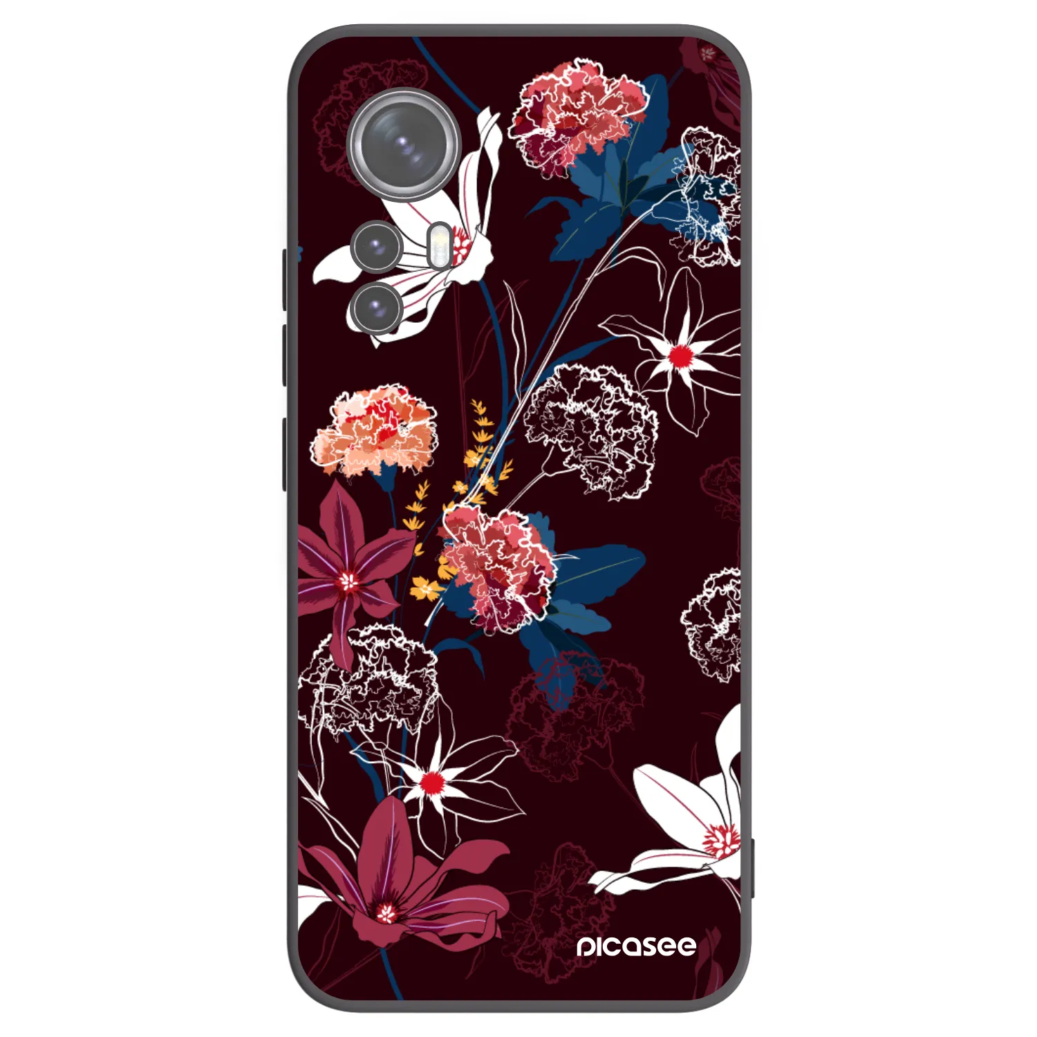Picasee Xiaomi 12 Hülle - Schwarzes Silikon - Dark Meadow