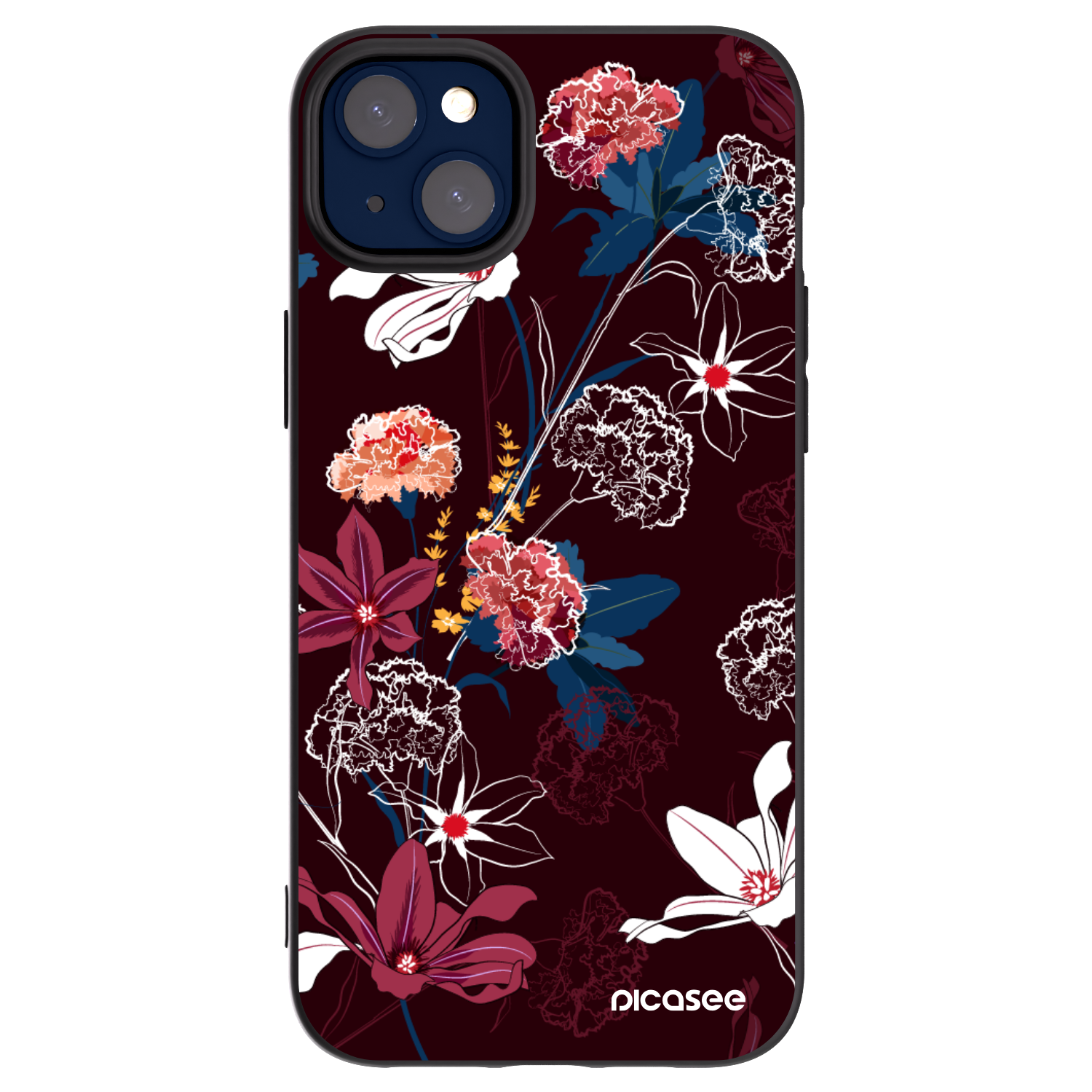 Picasee Apple iPhone 14 Plus Hülle - Schwarzes Silikon - Dark Meadow