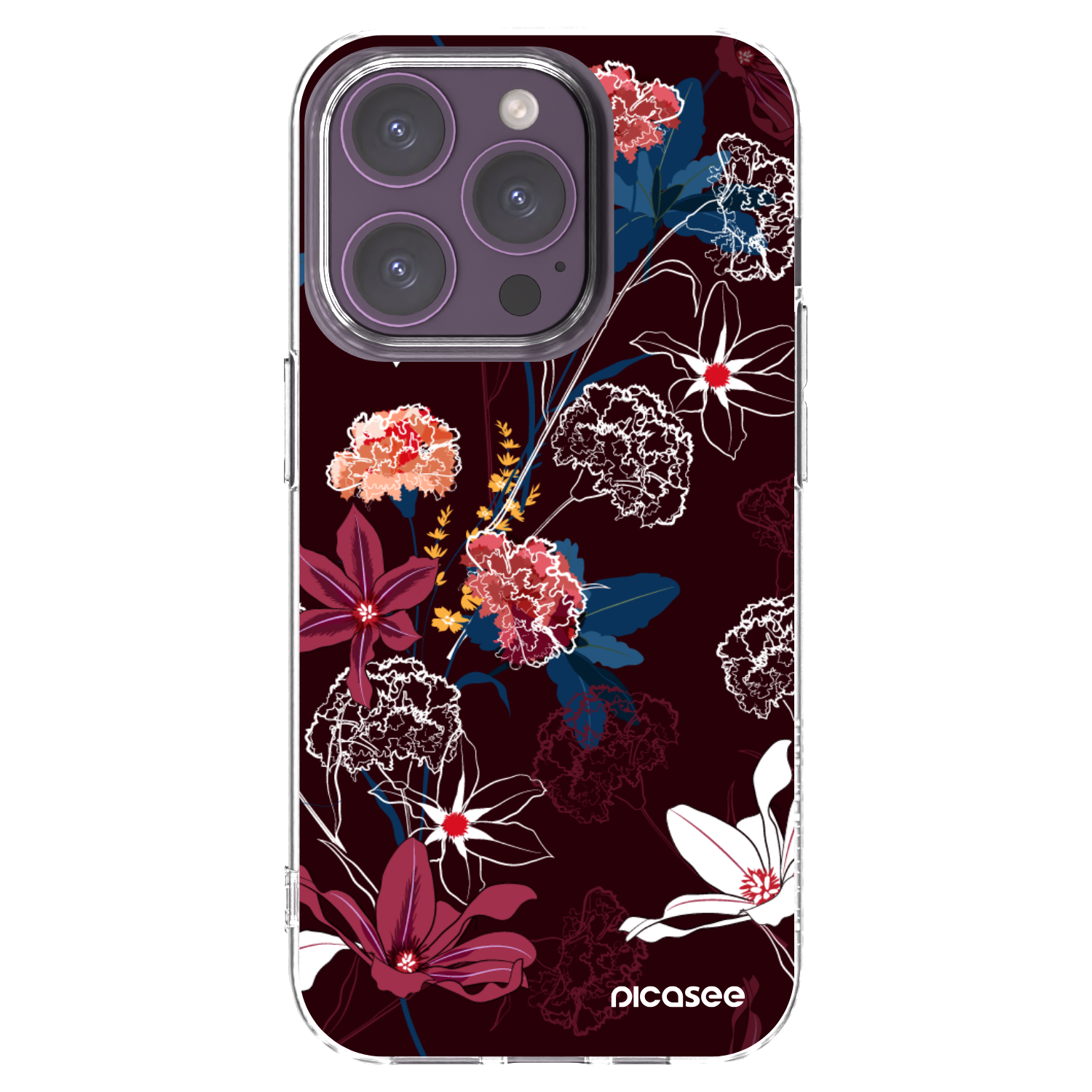 Picasee Apple iPhone 14 Pro Hülle - Transparentes Silikon - Dark Meadow