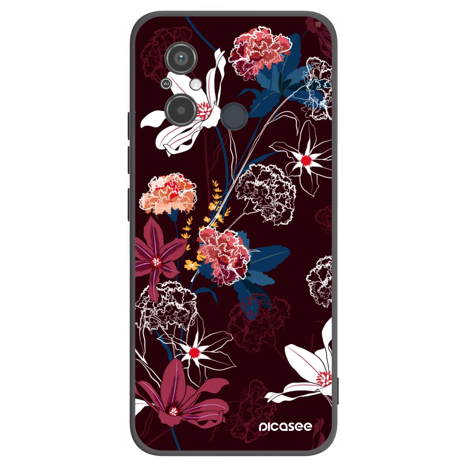 Picasee Xiaomi Redmi 12C Hülle - Schwarzes Silikon - Dark Meadow