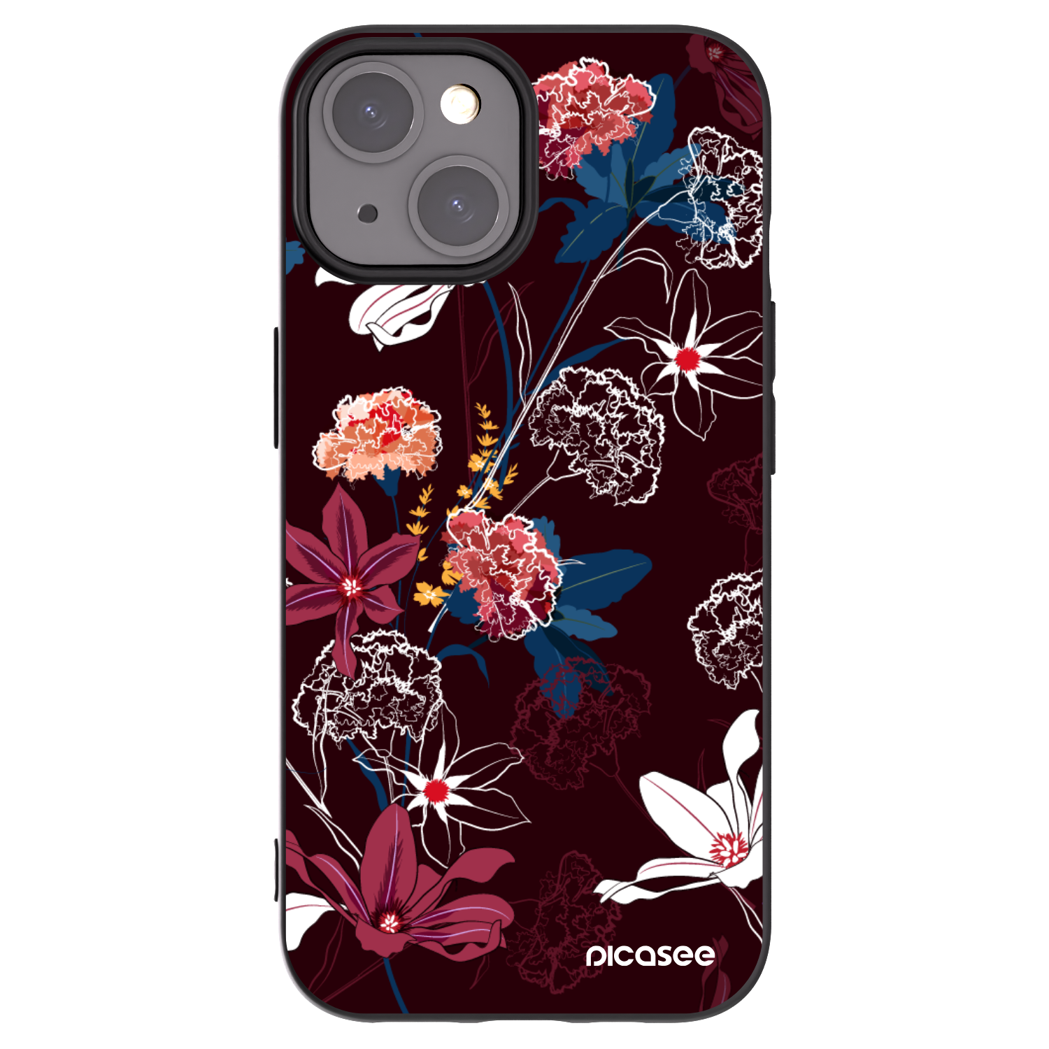 Picasee Apple iPhone 15 Hülle - Schwarzes Silikon - Dark Meadow