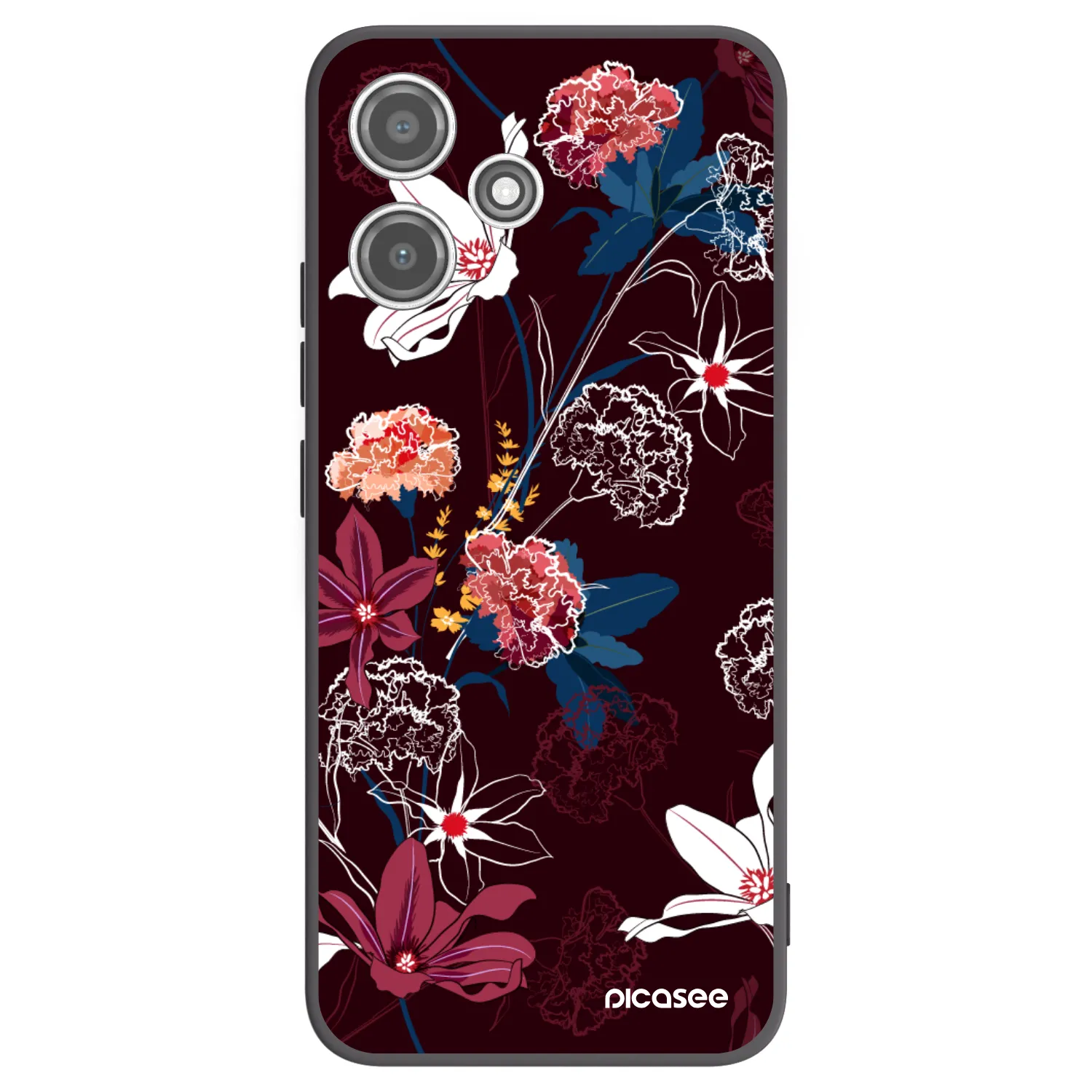 Picasee Xiaomi Redmi 12 5G Hülle - Schwarzes Silikon - Dark Meadow