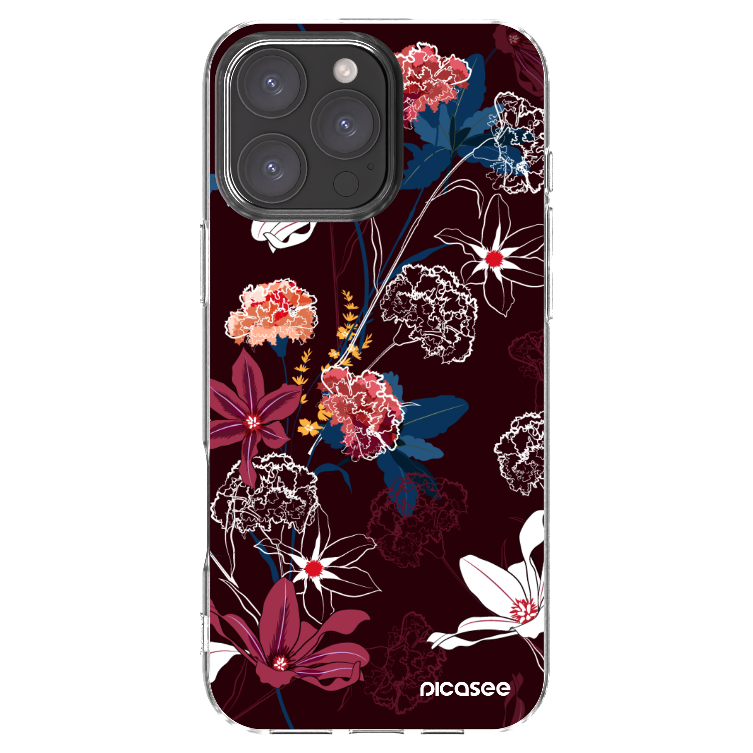 Picasee Apple iPhone 16 Pro Max Hülle - Transparentes Silikon - Dark Meadow