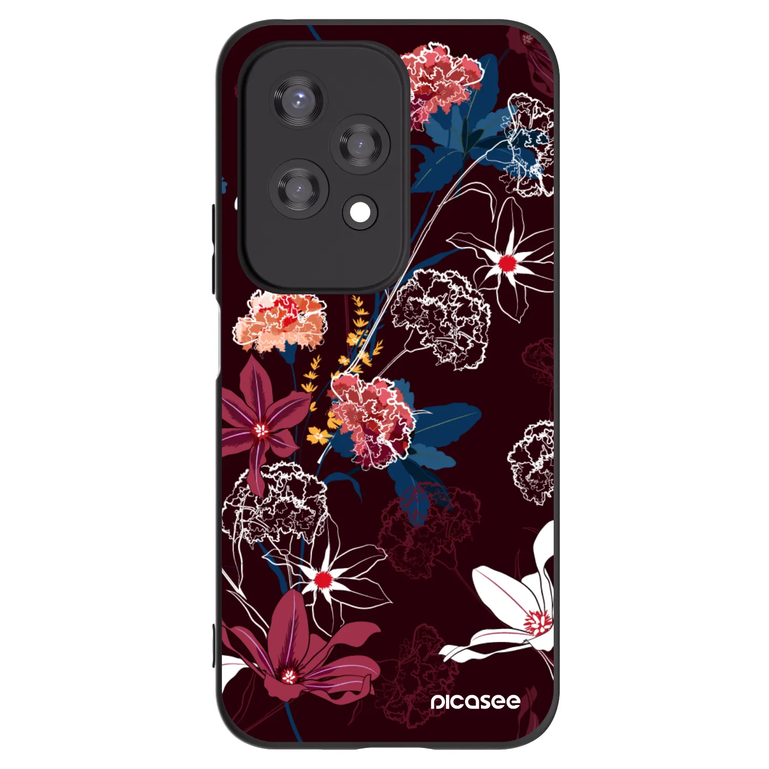 Picasee Honor 200 Lite Hülle - Schwarzes Silikon - Dark Meadow