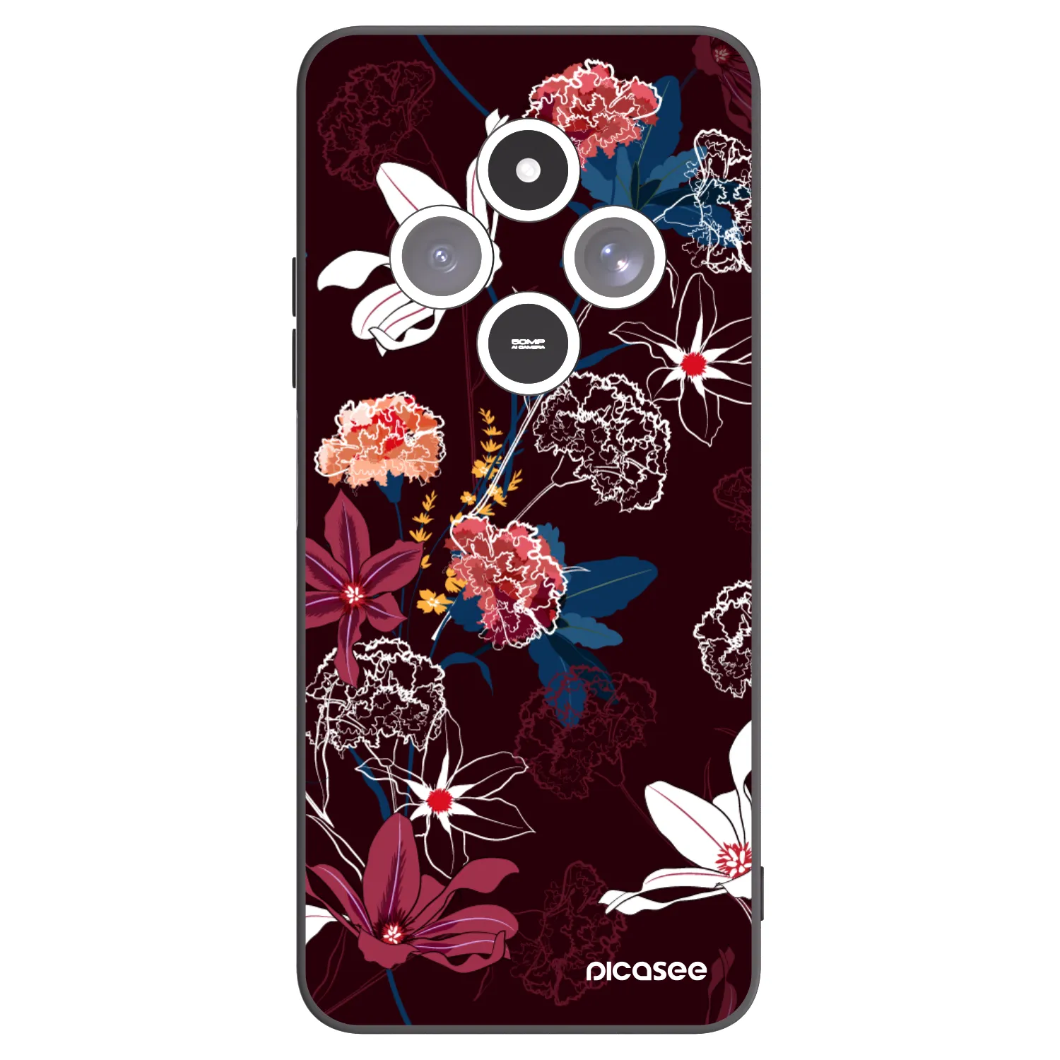 Picasee Xiaomi Redmi 14C Hülle - Schwarzes Silikon - Dark Meadow