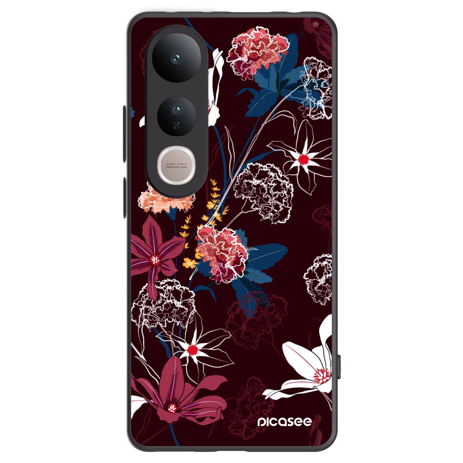 Picasee Vivo V50 Lite 5G Hülle - Schwarzes Silikon - Dark Meadow
