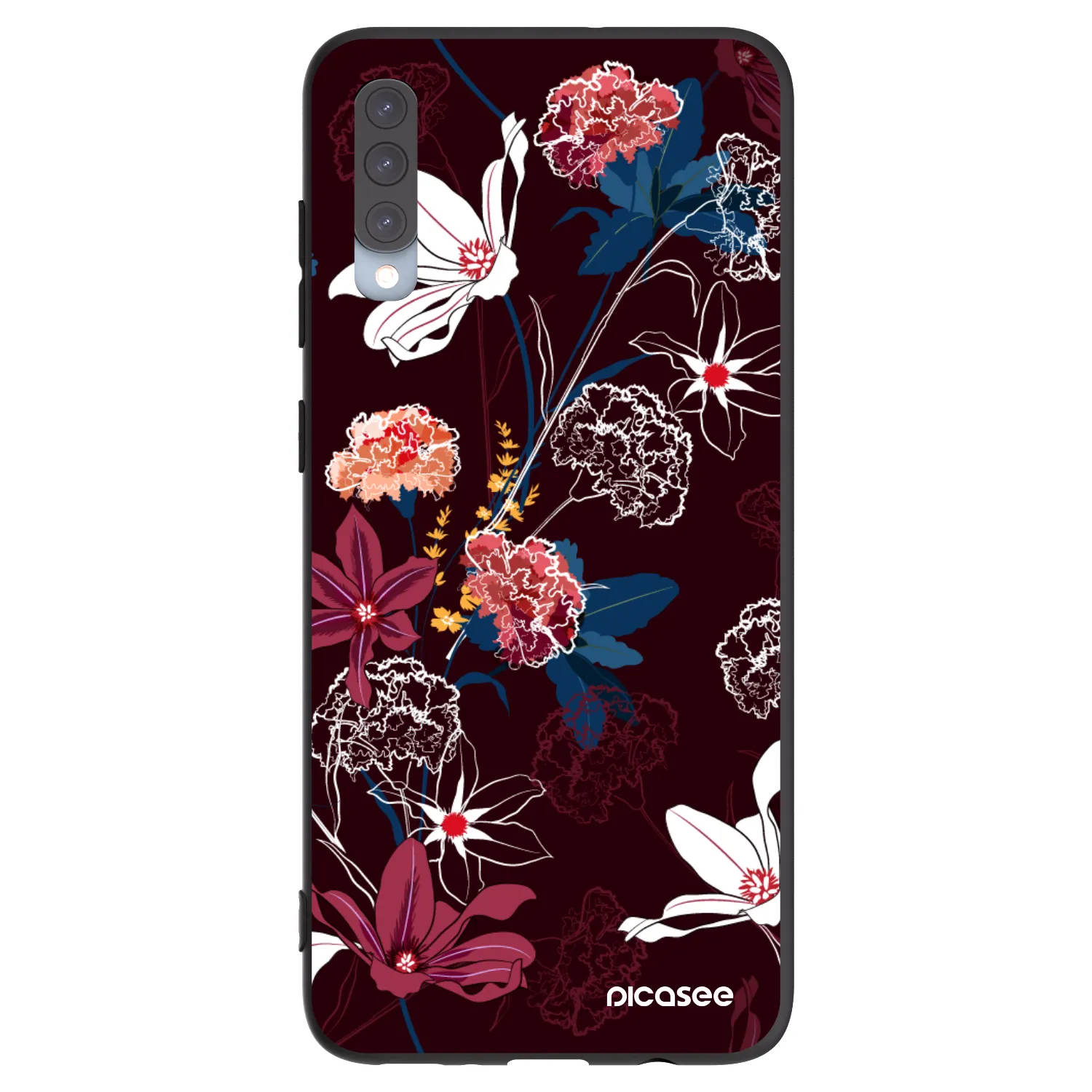 Picasee Samsung Galaxy A70 A705F Hülle - Schwarzes Silikon - Dark Meadow