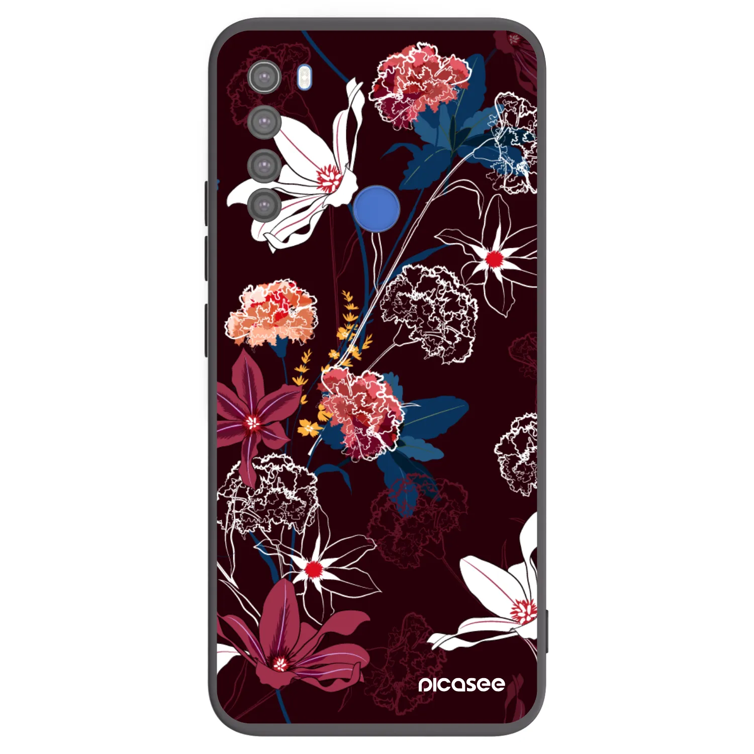 Picasee Xiaomi Redmi Note 8T Hülle - Schwarzes Silikon - Dark Meadow
