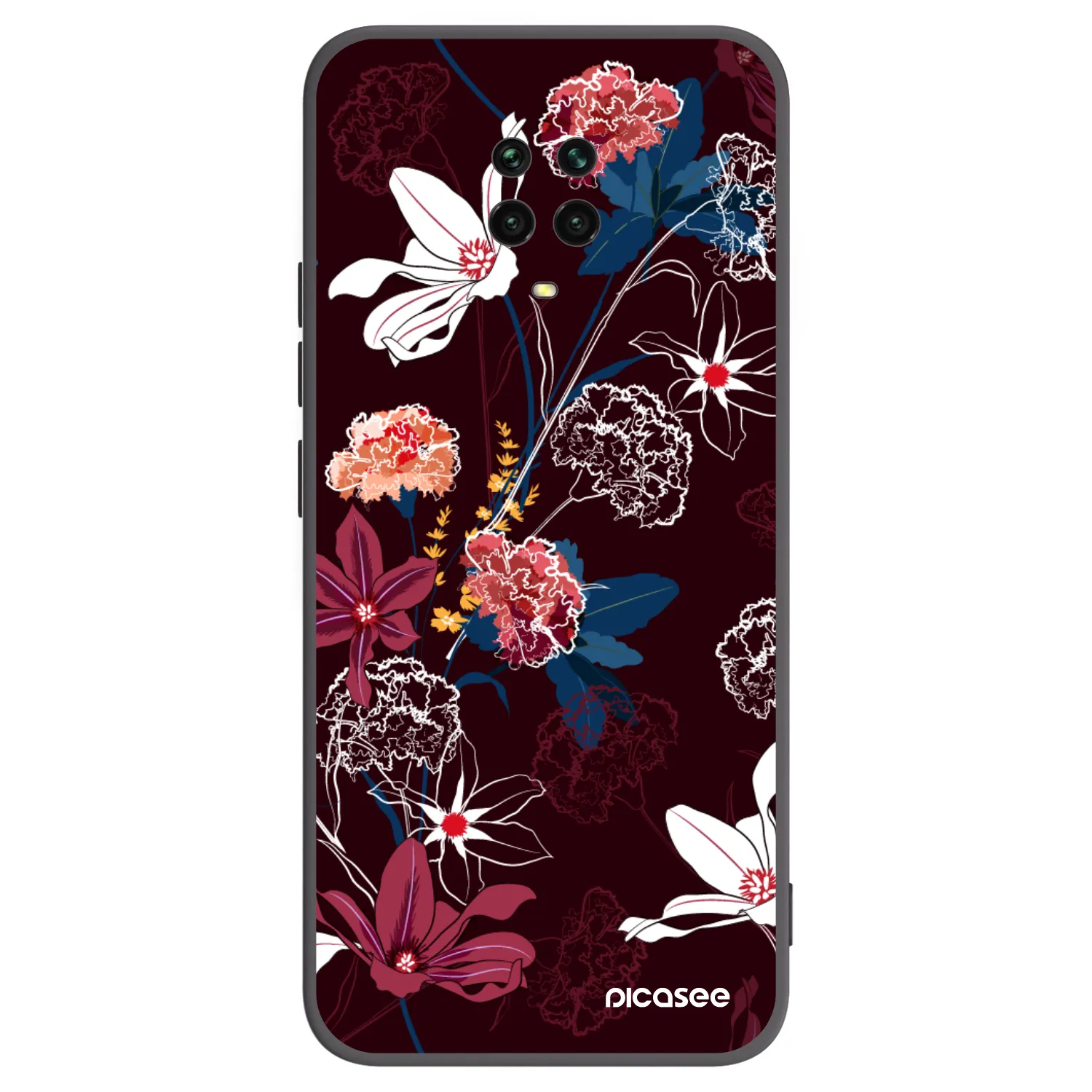 Picasee Xiaomi Redmi Note 9S Hülle - Schwarzes Silikon - Dark Meadow