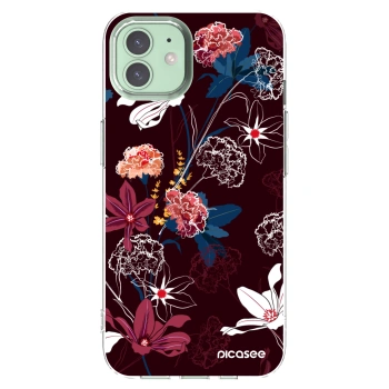 Picasee Apple iPhone 12 Pro Hülle - Transparentes Silikon - Dark Meadow