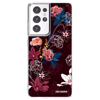 Picasee Samsung Galaxy S21 Ultra 5G G998B Hülle - Transparentes Silikon - Dark Meadow