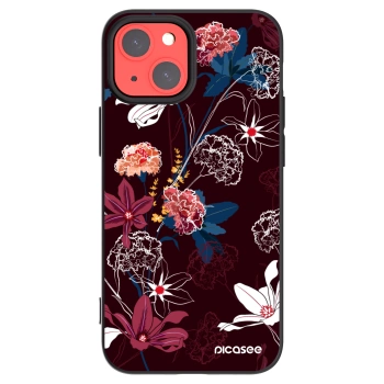 Picasee Apple iPhone 13 mini Hülle - Schwarzes Silikon - Dark Meadow
