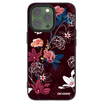 Picasee Apple iPhone 13 Pro Hülle - Schwarzes Silikon - Dark Meadow