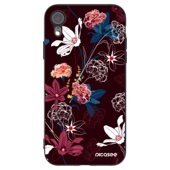Picasee Apple iPhone XR Hülle - Schwarzes Silikon - Dark Meadow