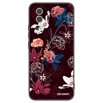Picasee Vivo Y72 5G Hülle - Schwarzes Silikon - Dark Meadow